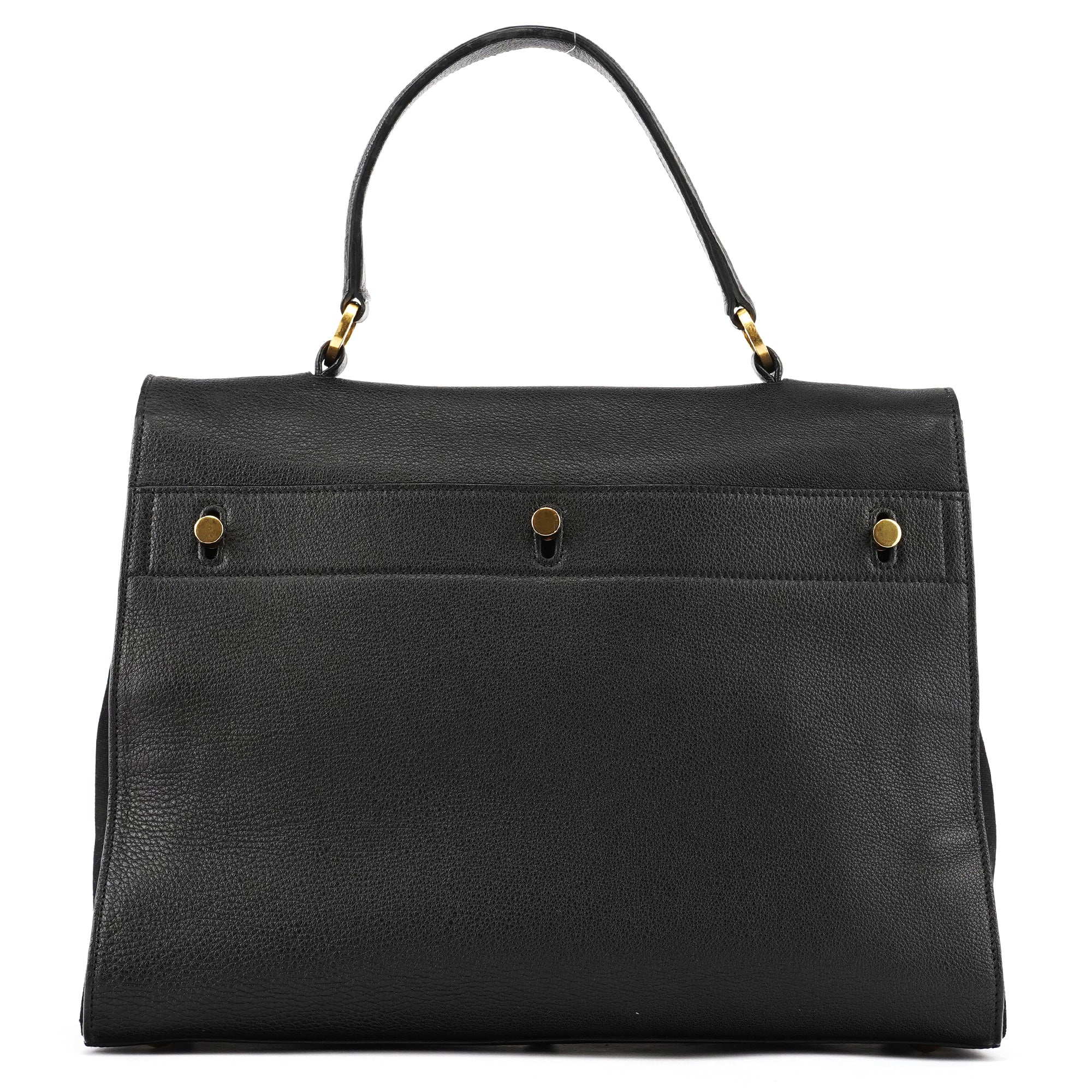 Black Leather Canvas Muse Two 2-Way Bag