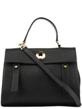Black Leather Canvas Muse Two 2-Way Bag