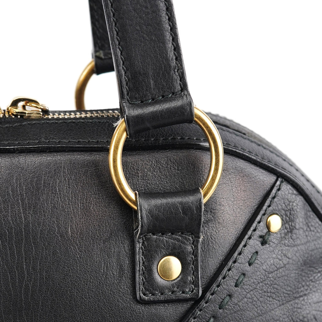 Black Leather Muse Tote Bag