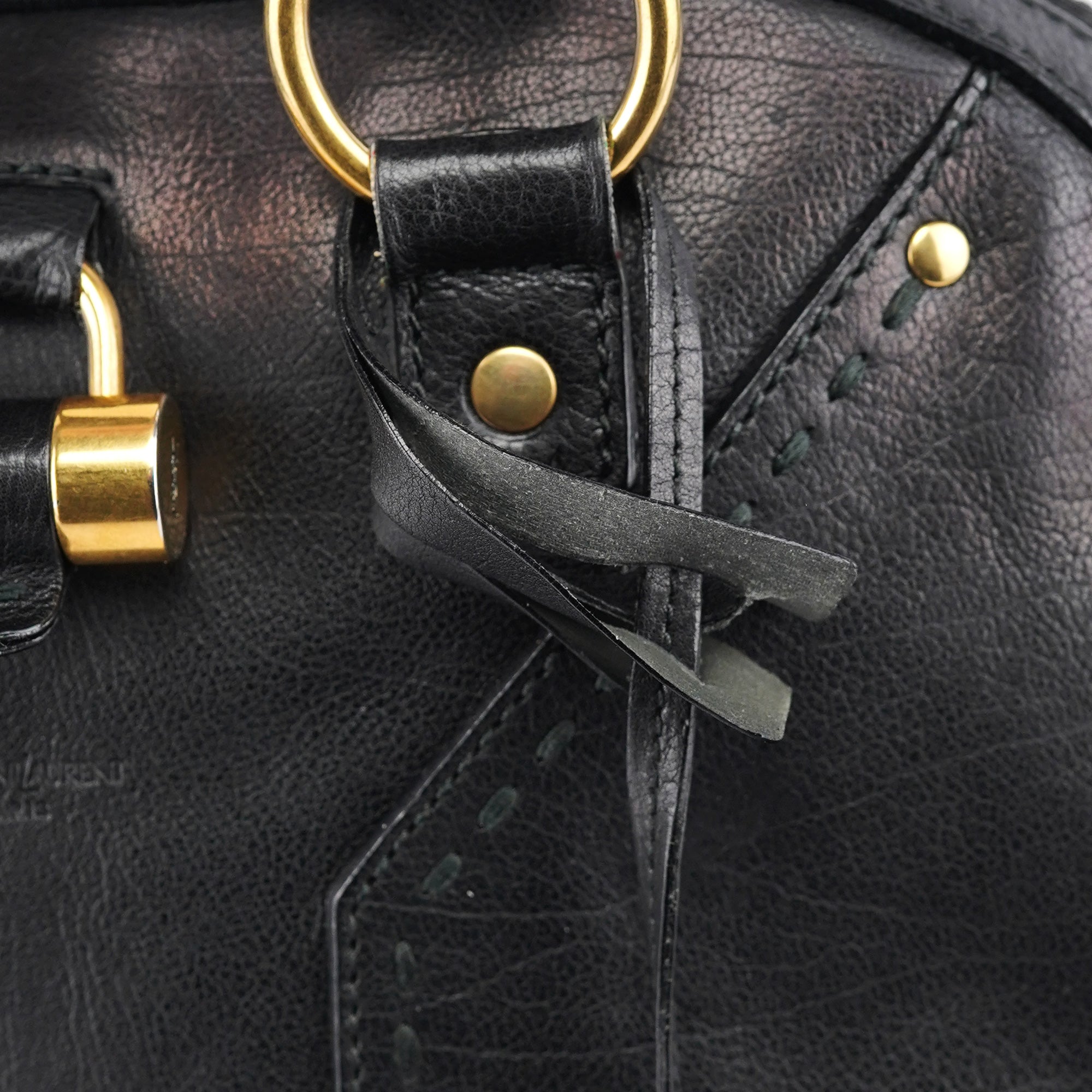 Black Leather Muse Tote Bag