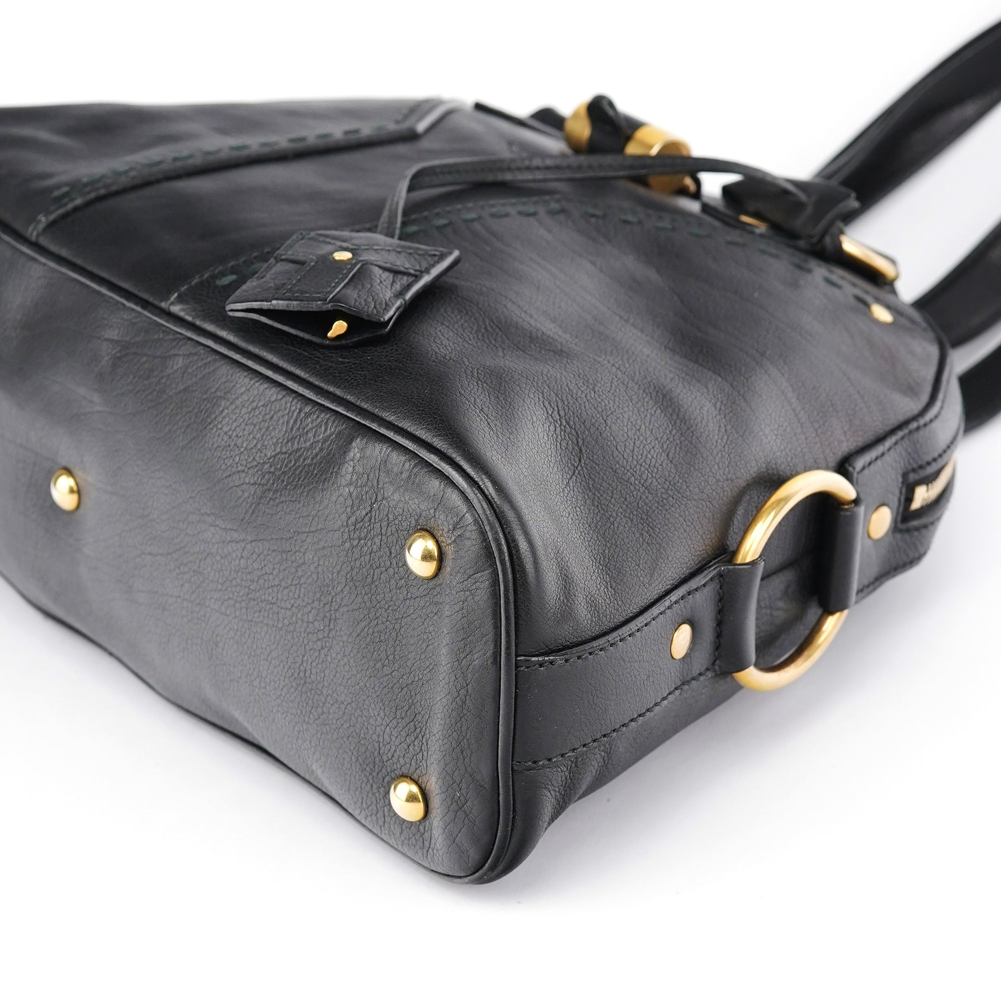 Black Leather Muse Tote Bag