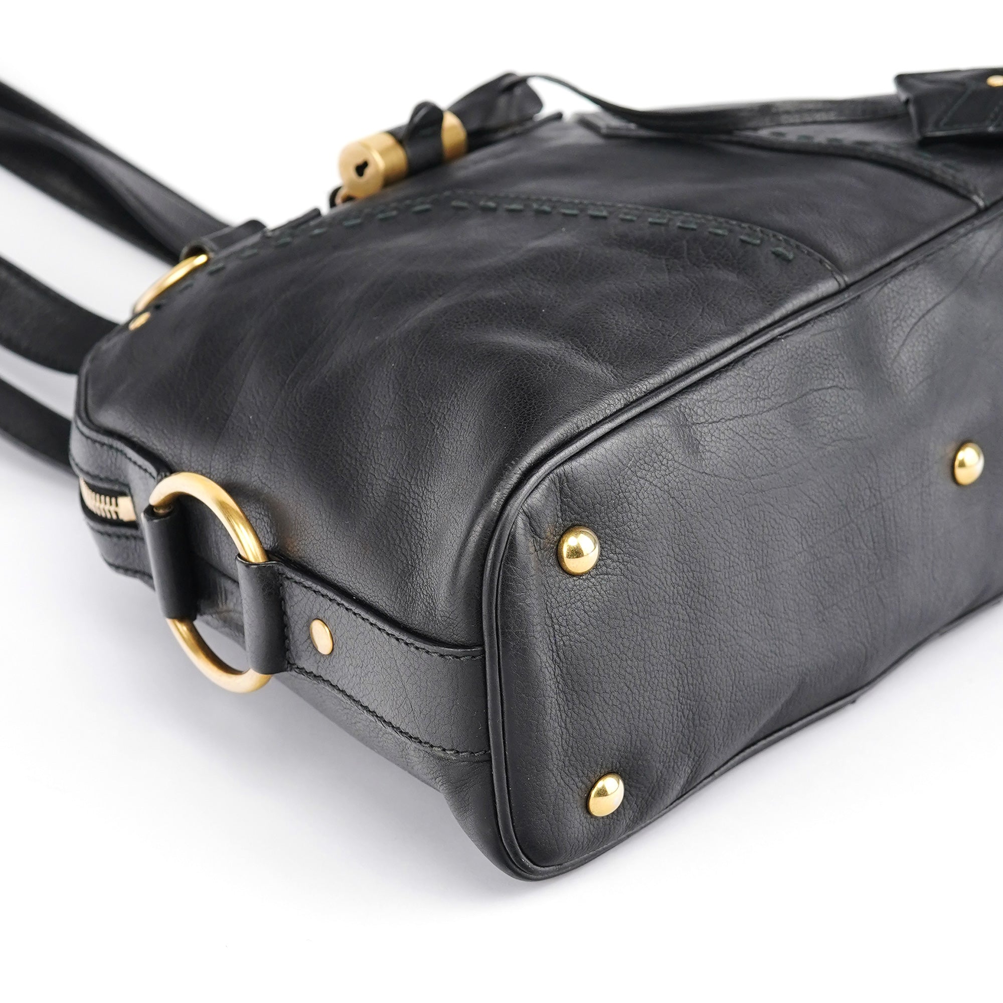 Black Leather Muse Tote Bag