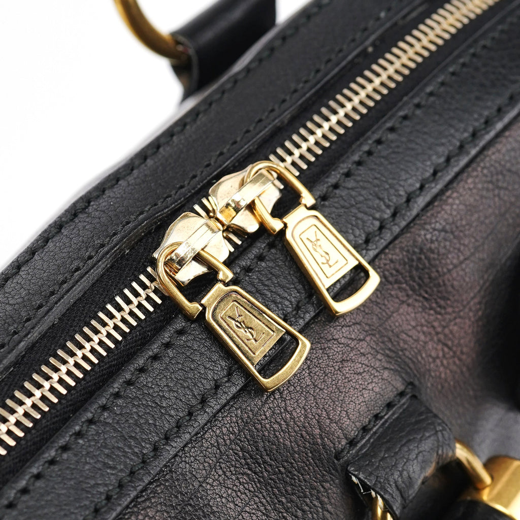 Black Leather Muse Tote Bag