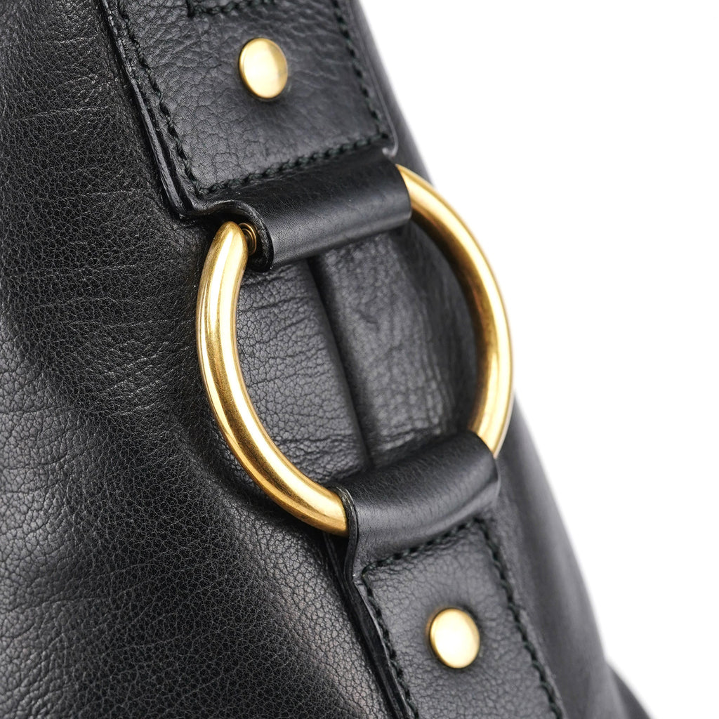 Black Leather Muse Tote Bag