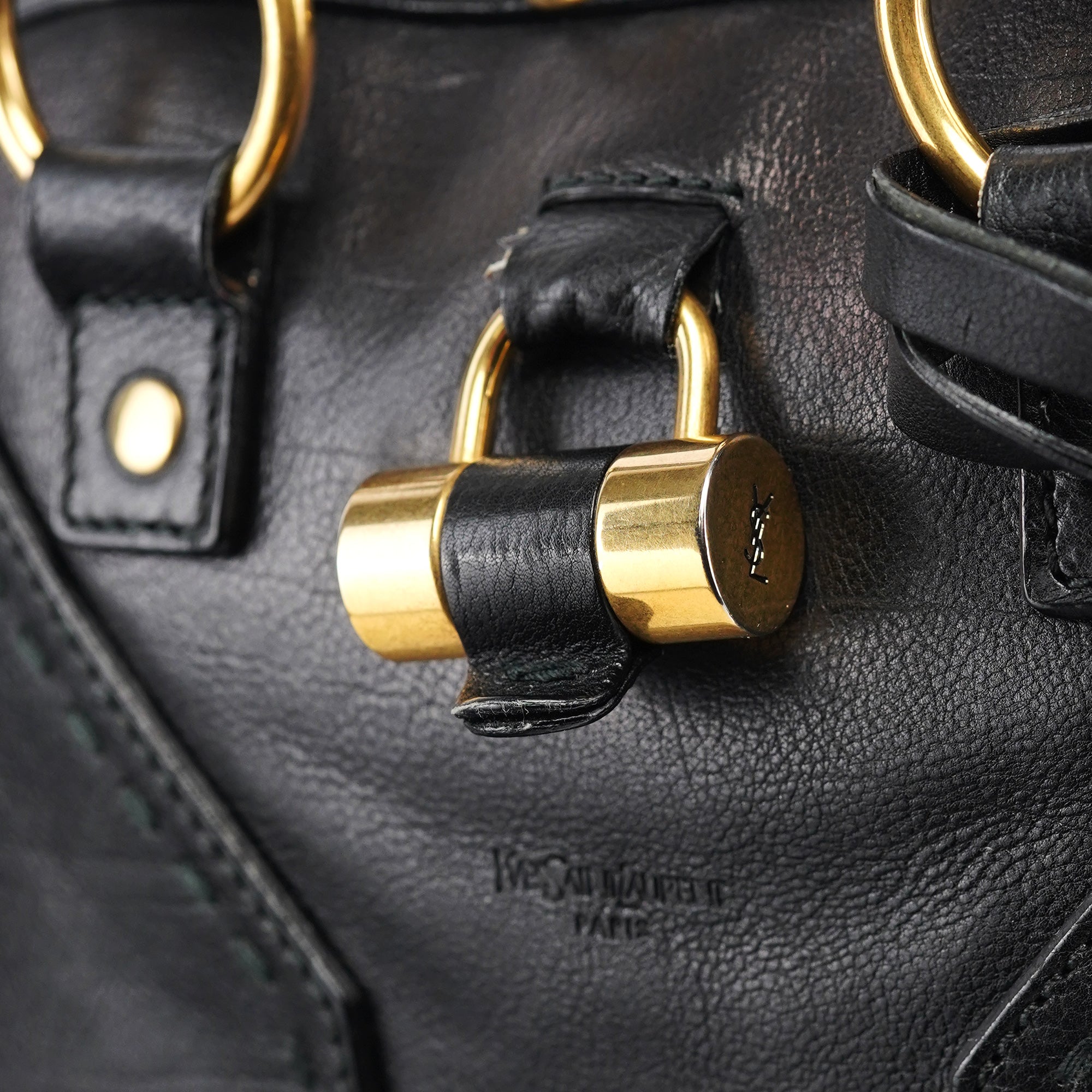 Black Leather Muse Tote Bag