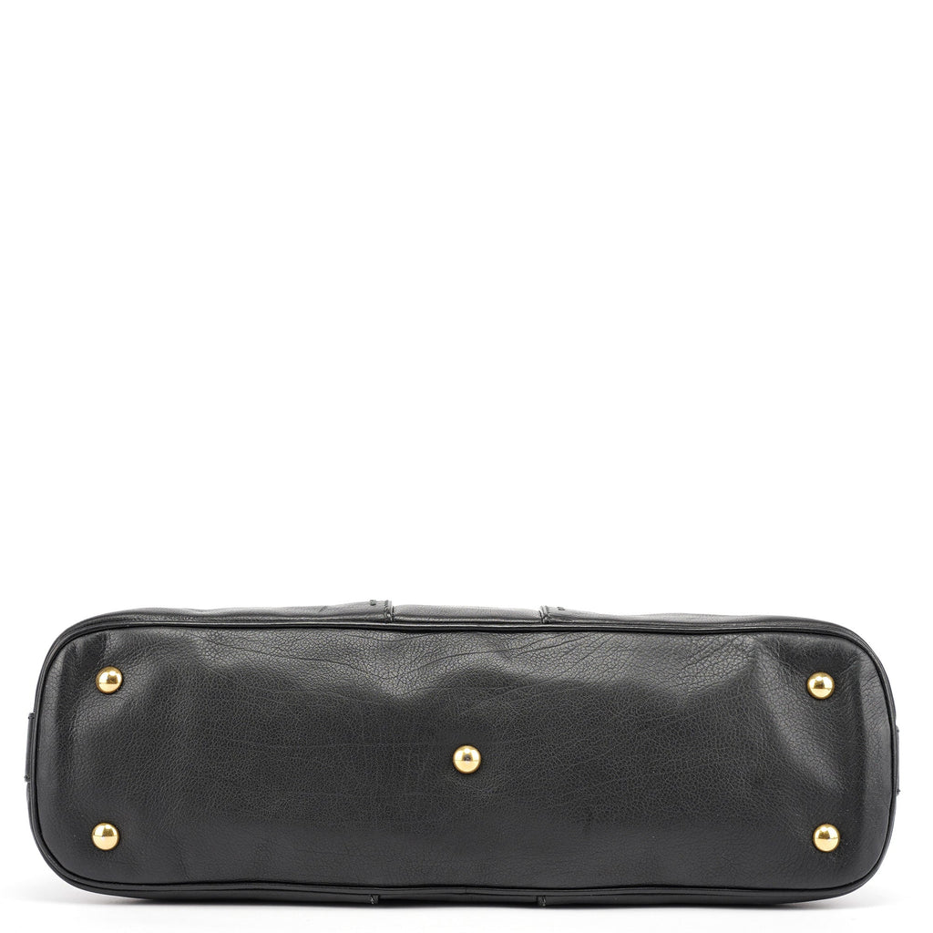 Black Leather Muse Tote Bag