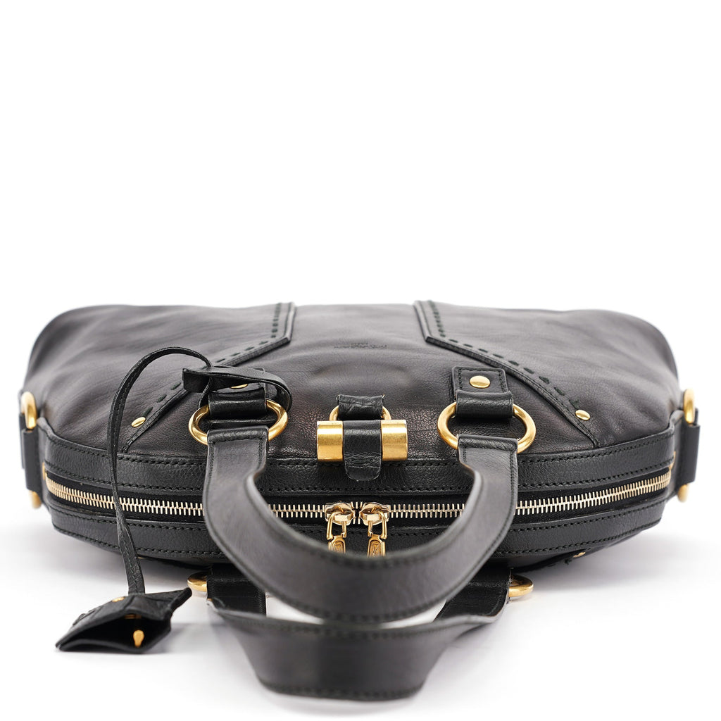 Black Leather Muse Tote Bag