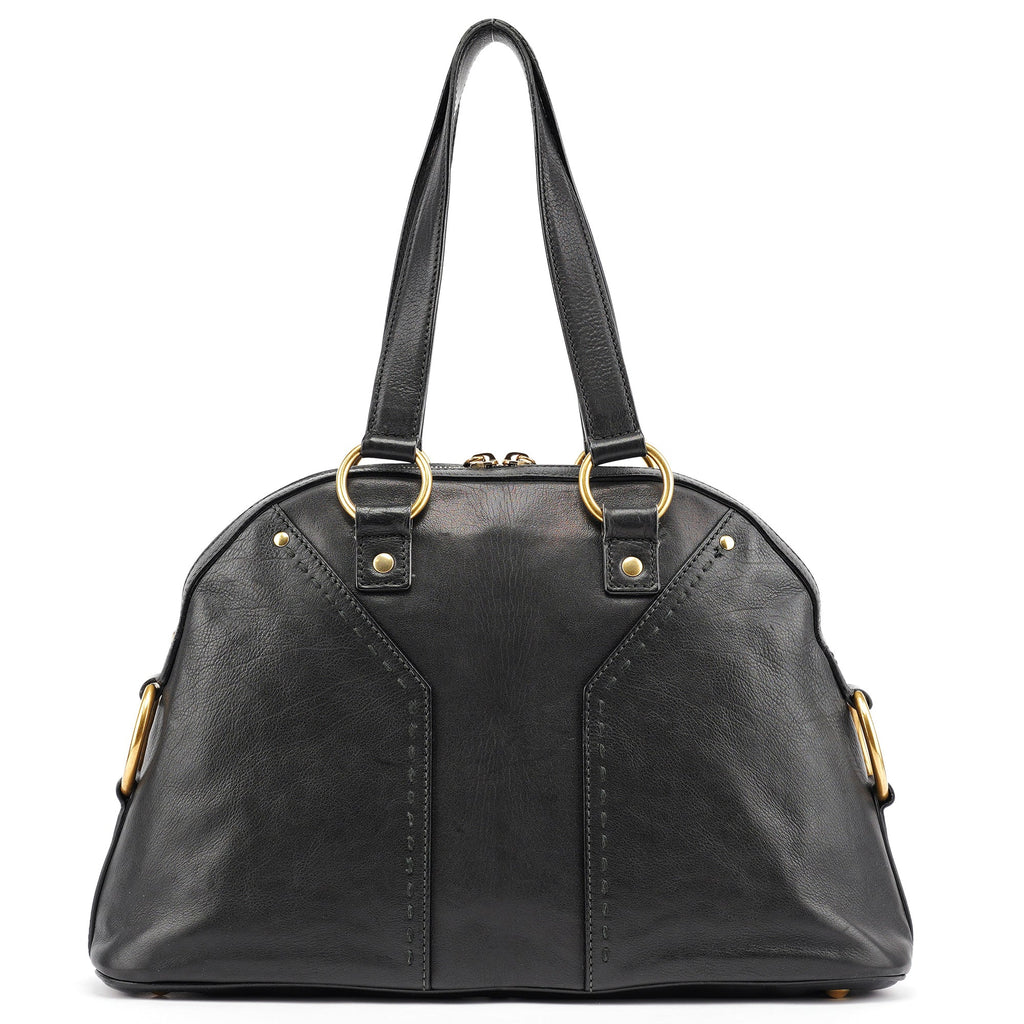Black Leather Muse Tote Bag