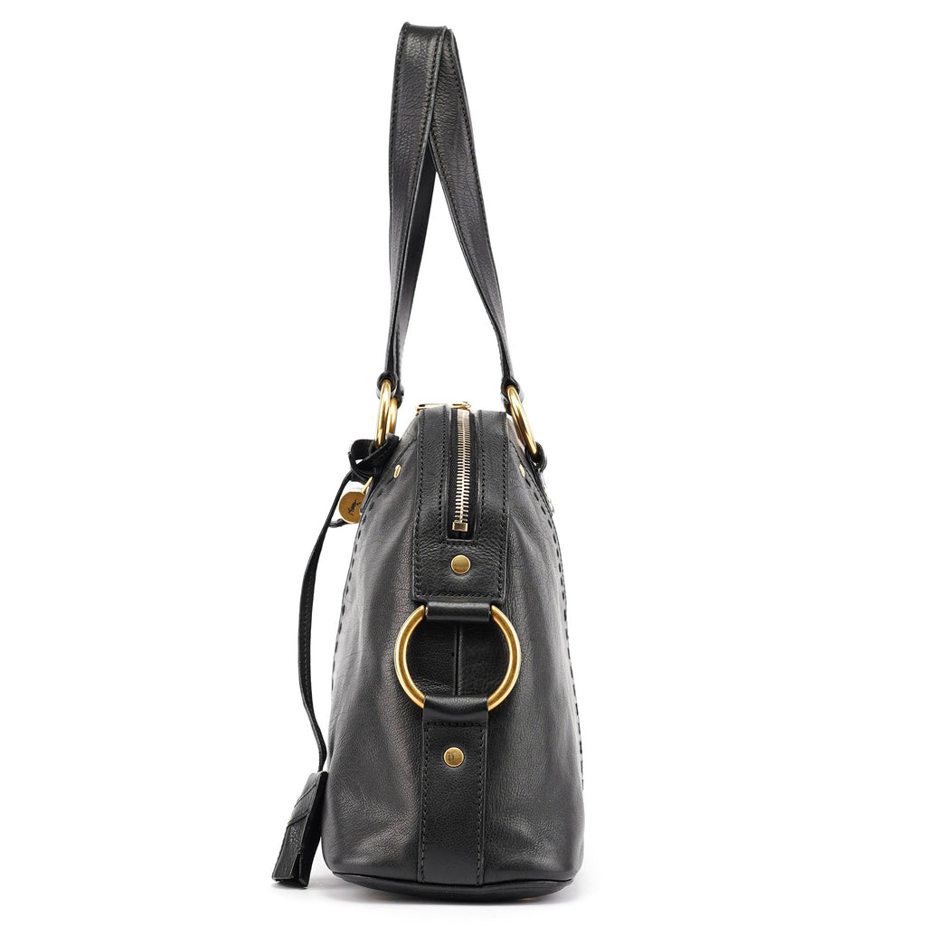 Black Leather Muse Tote Bag