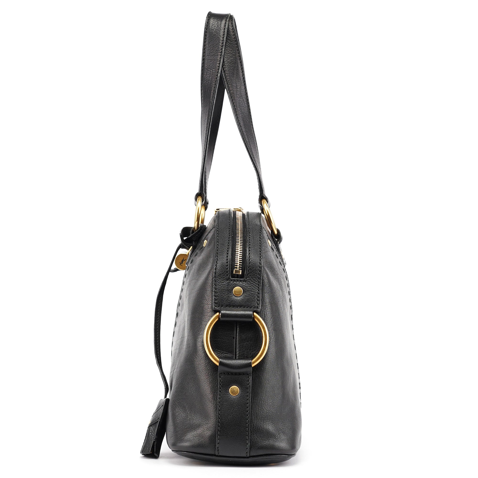 Black Leather Muse Tote Bag