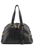 Black Leather Muse Tote Bag