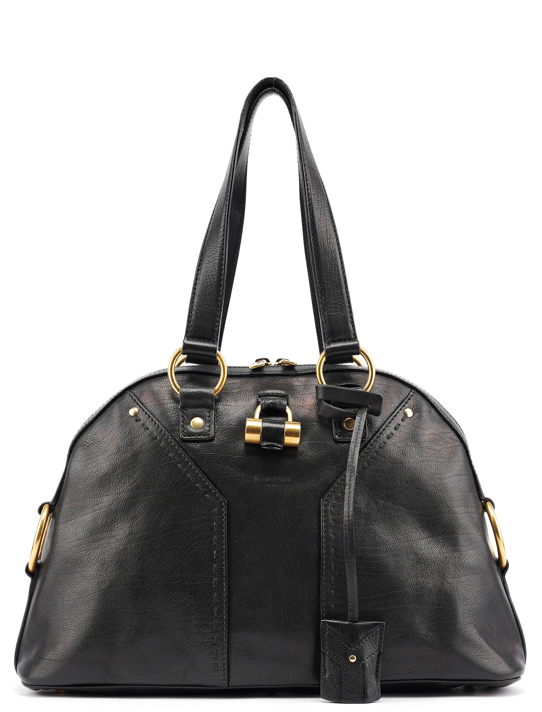Black Leather Muse Tote Bag