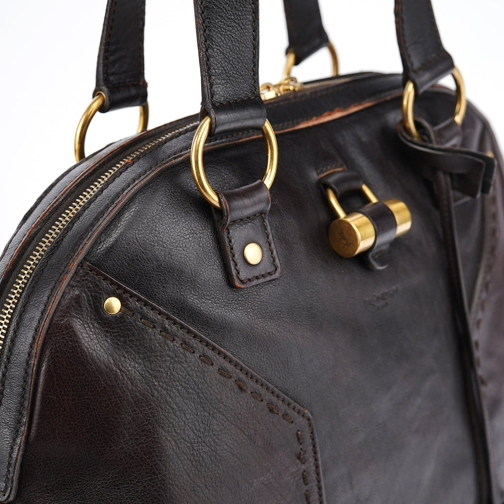 Dark Brown Leather Muse Tote Bag