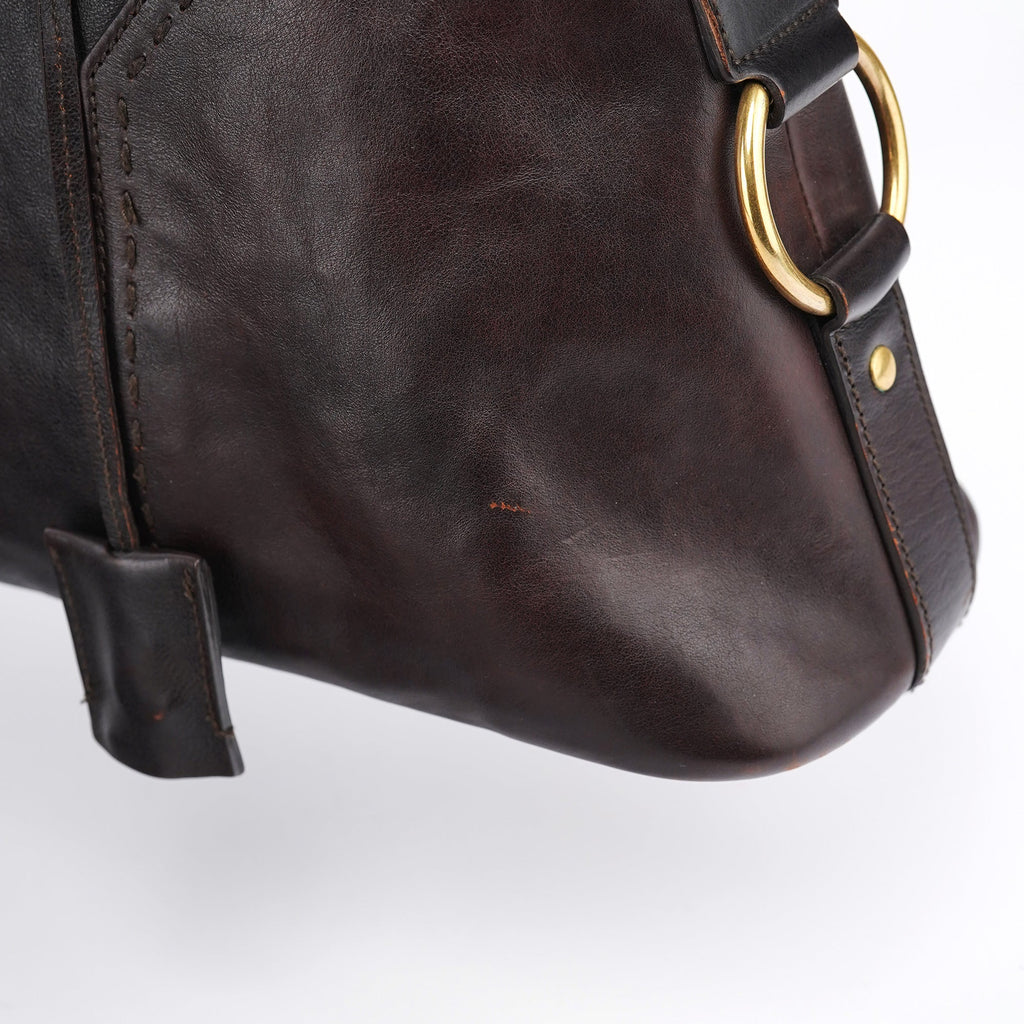 Dark Brown Leather Muse Tote Bag