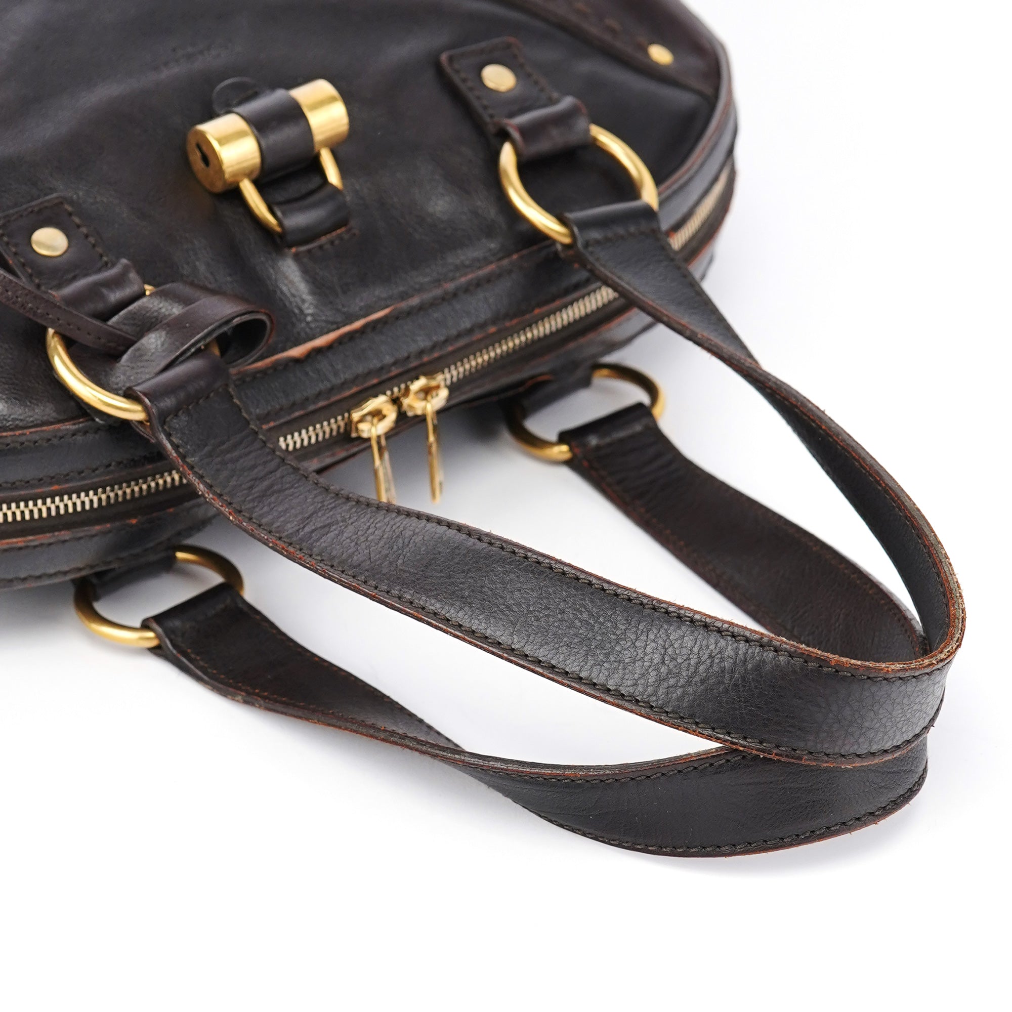 Dark Brown Leather Muse Tote Bag