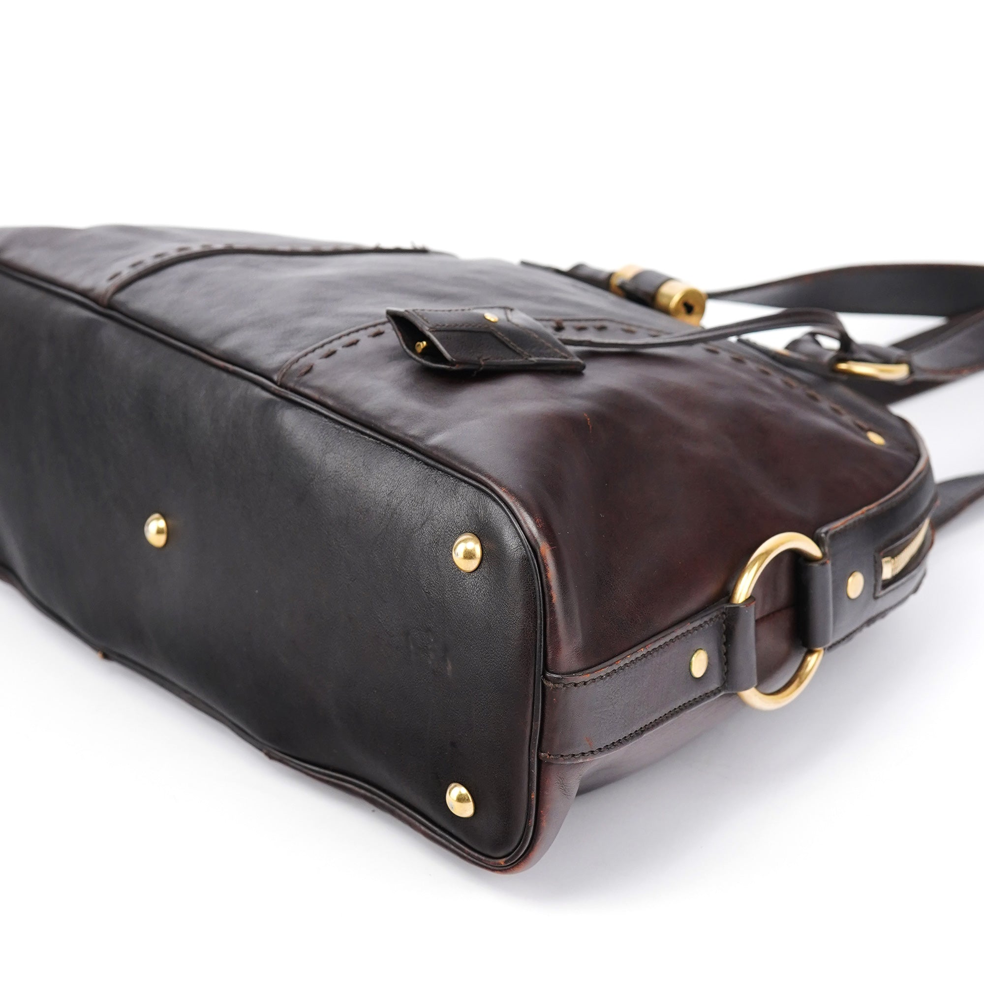Dark Brown Leather Muse Tote Bag