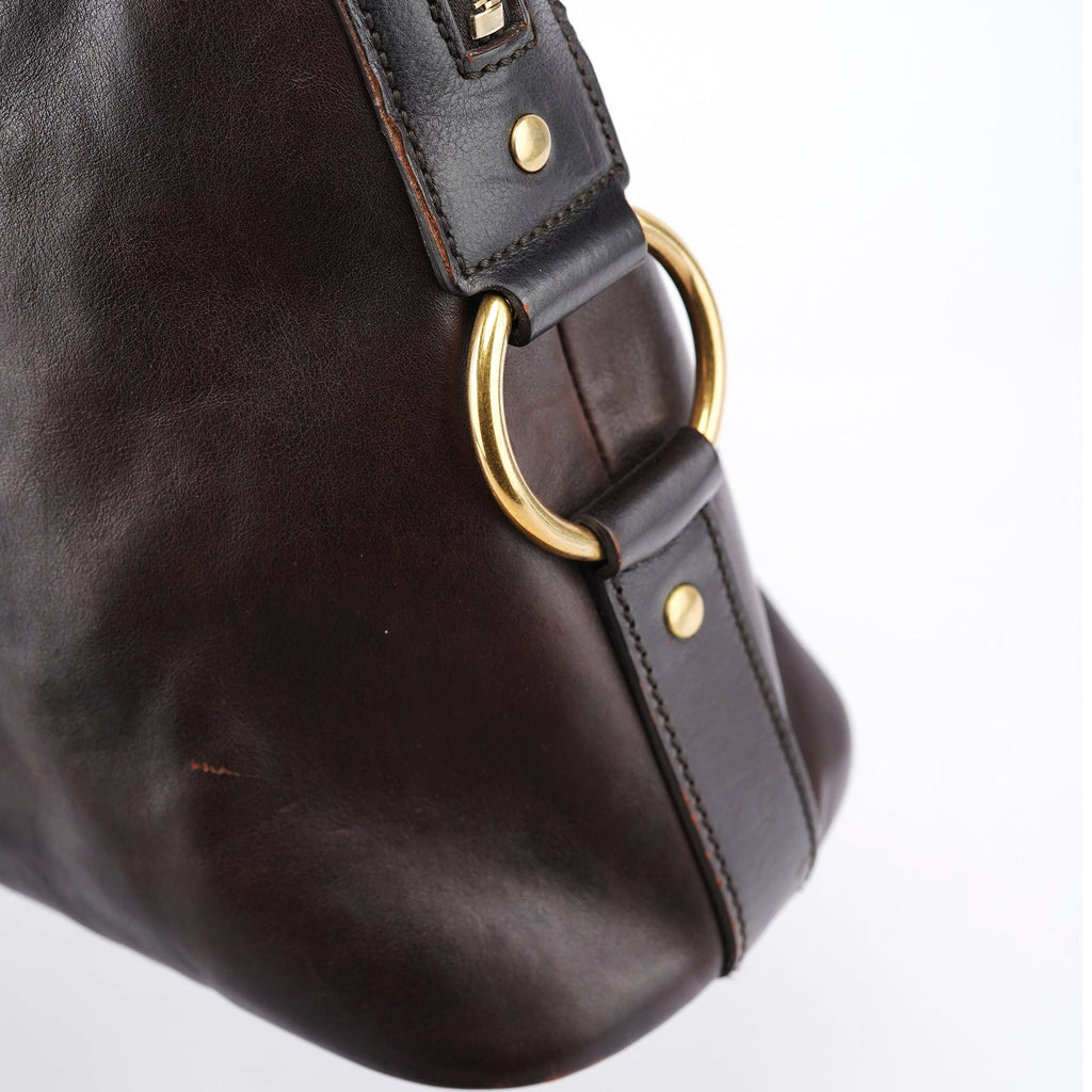 Dark Brown Leather Muse Tote Bag