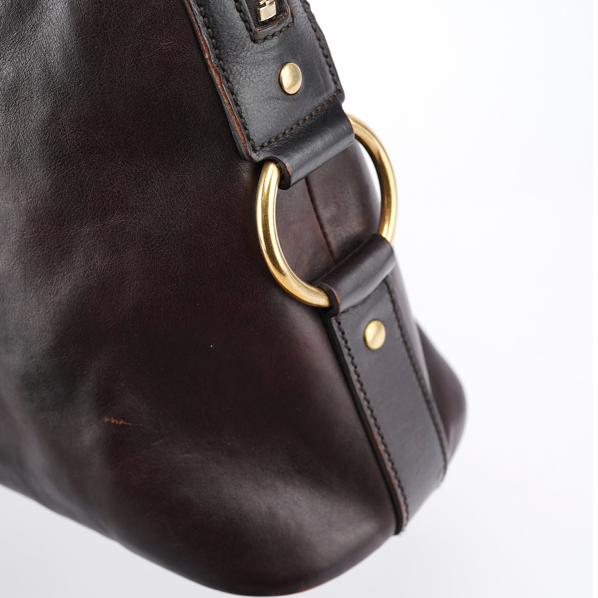 Dark Brown Leather Muse Tote Bag