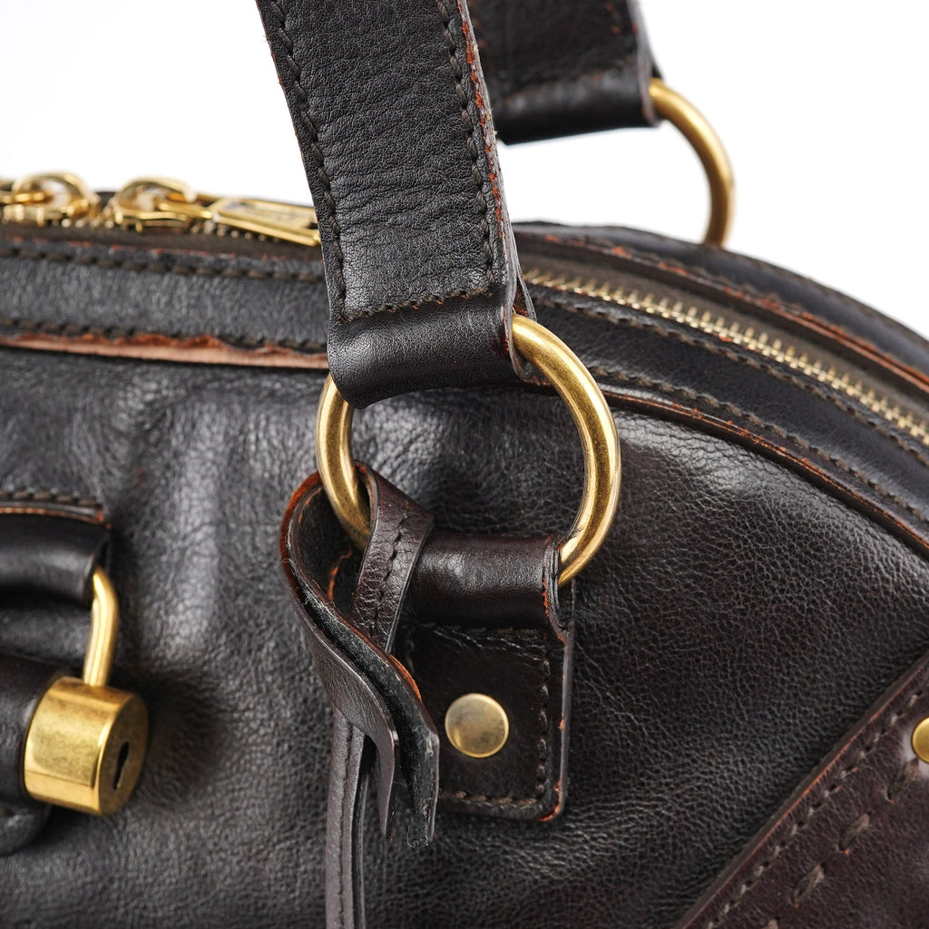 Dark Brown Leather Muse Tote Bag