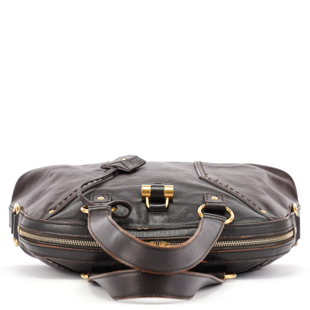 Dark Brown Leather Muse Tote Bag