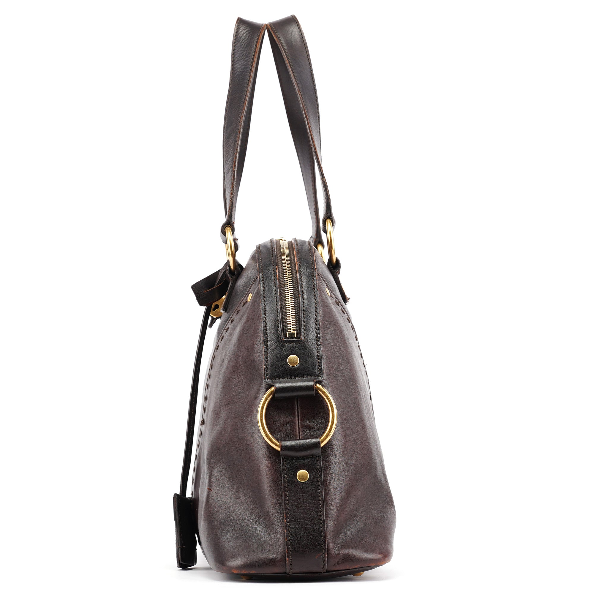 Dark Brown Leather Muse Tote Bag