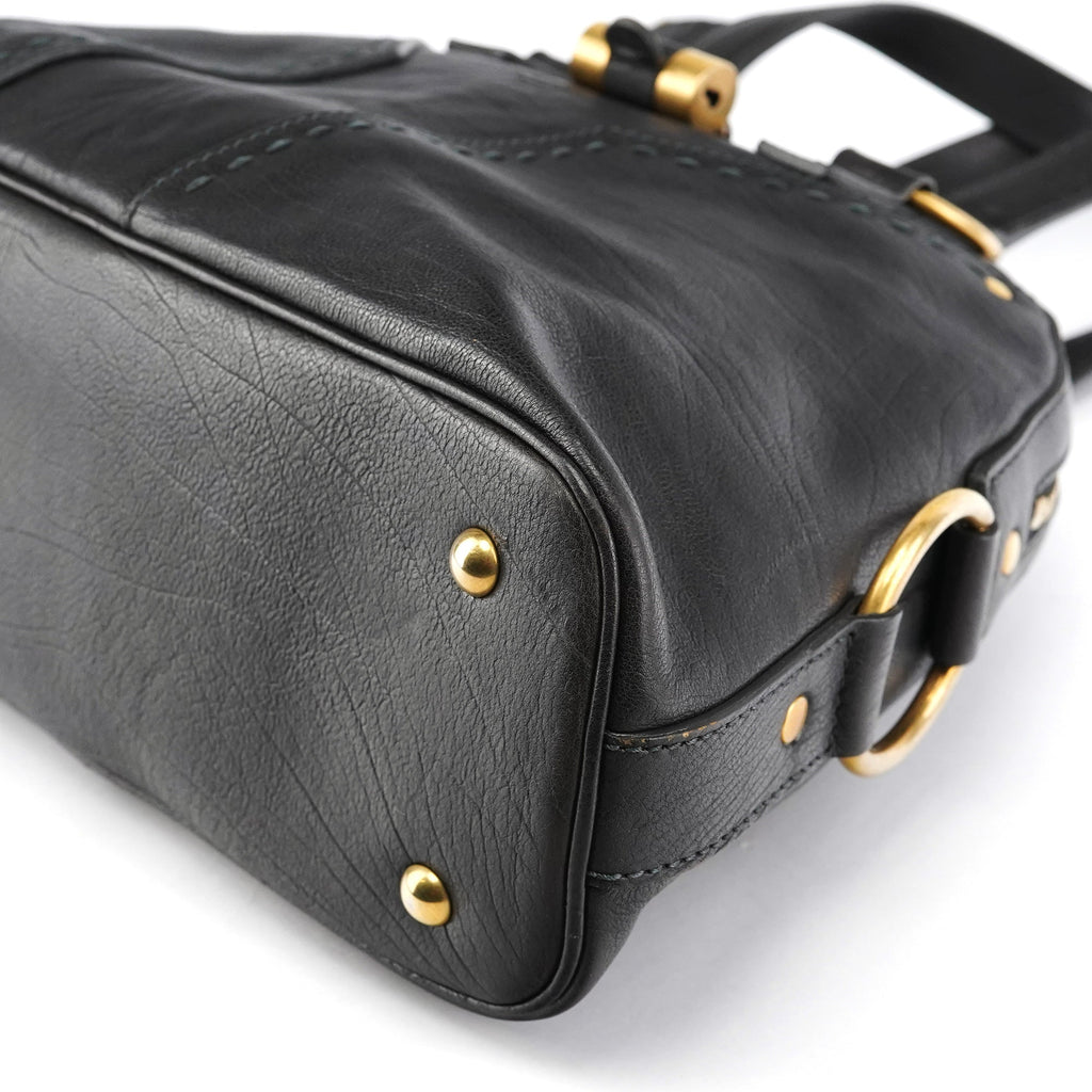 Black Leather Muse Tote Bag
