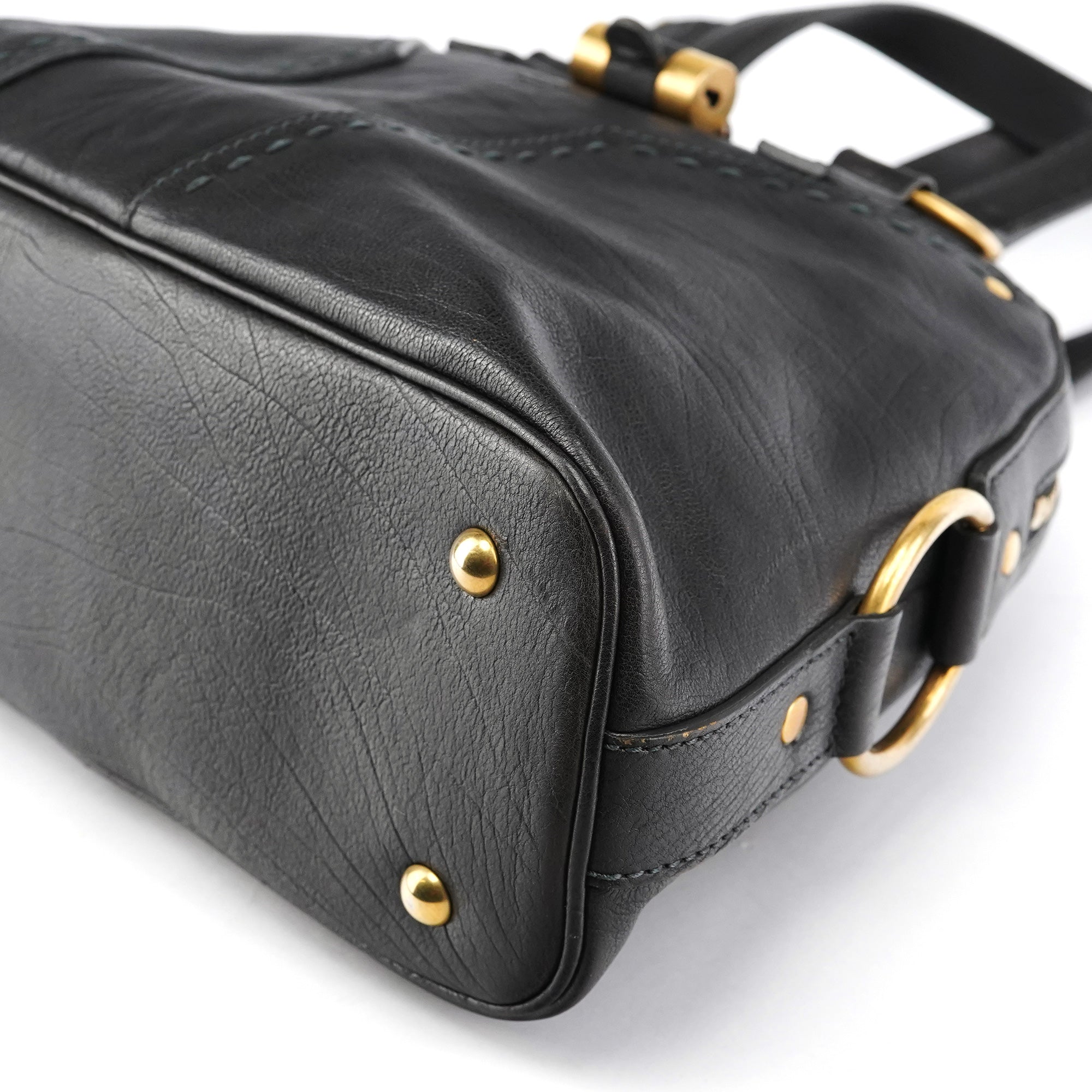 Black Leather Muse Tote Bag