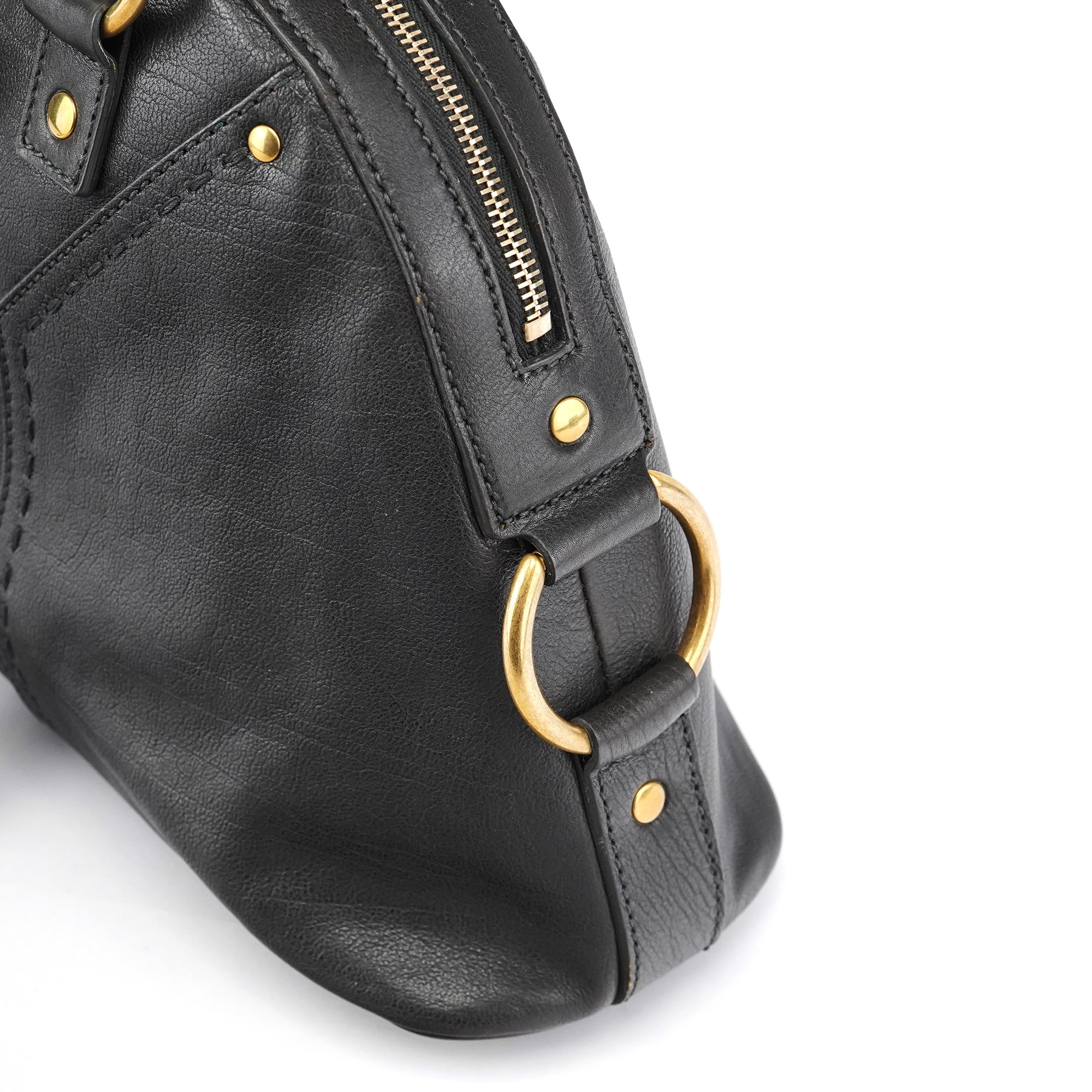 Black Leather Muse Tote Bag