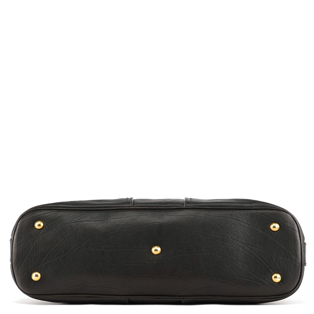 Black Leather Muse Tote Bag
