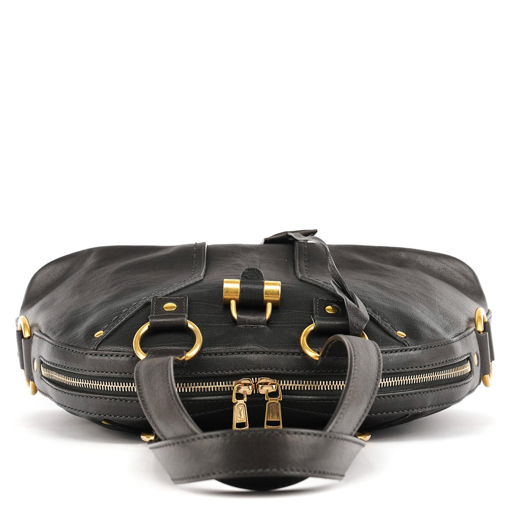 Black Leather Muse Tote Bag