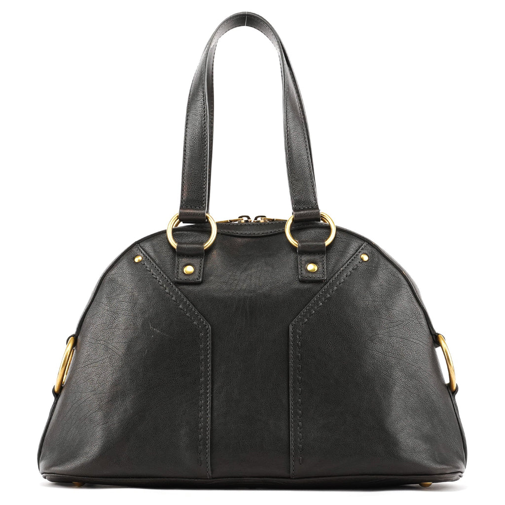 Black Leather Muse Tote Bag