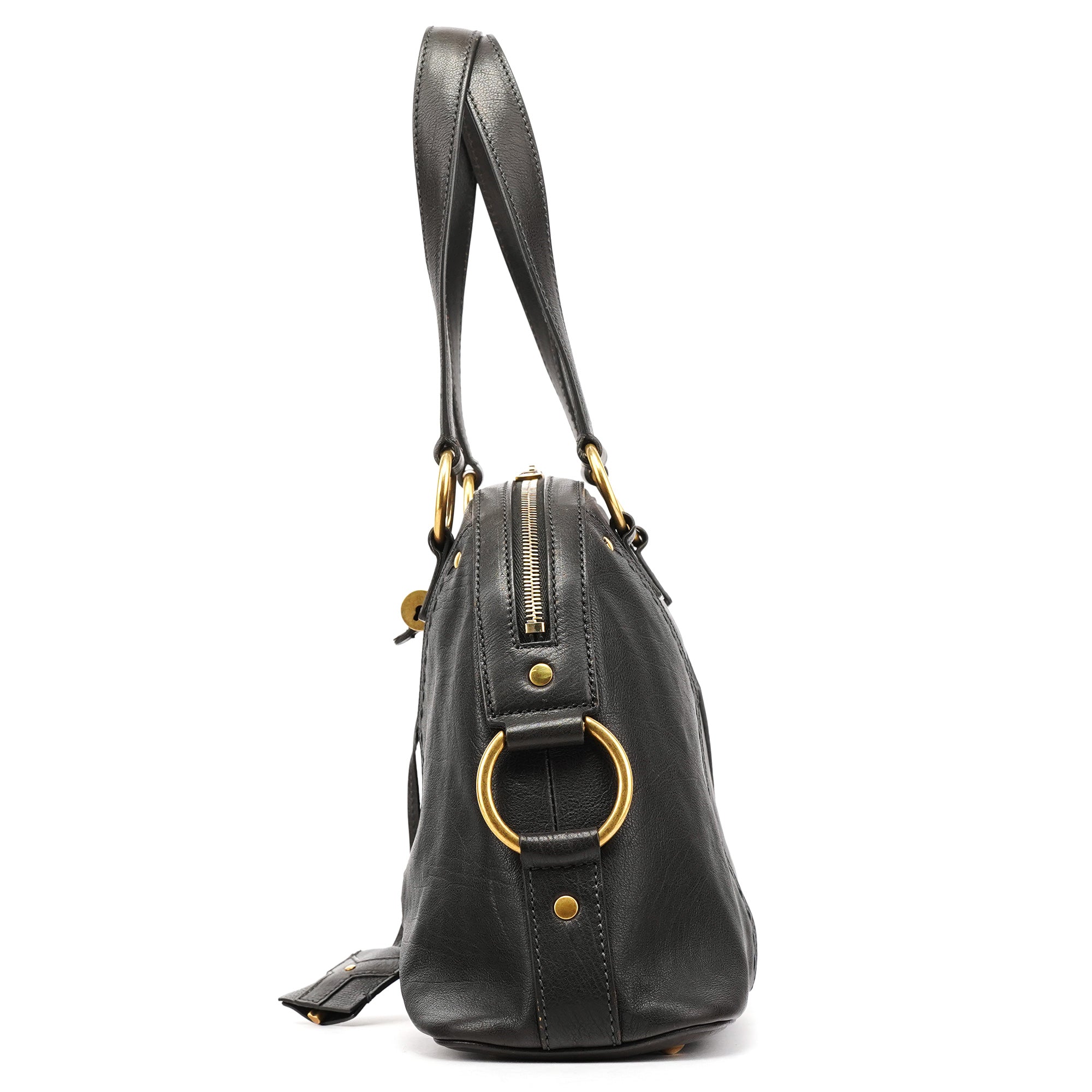Black Leather Muse Tote Bag