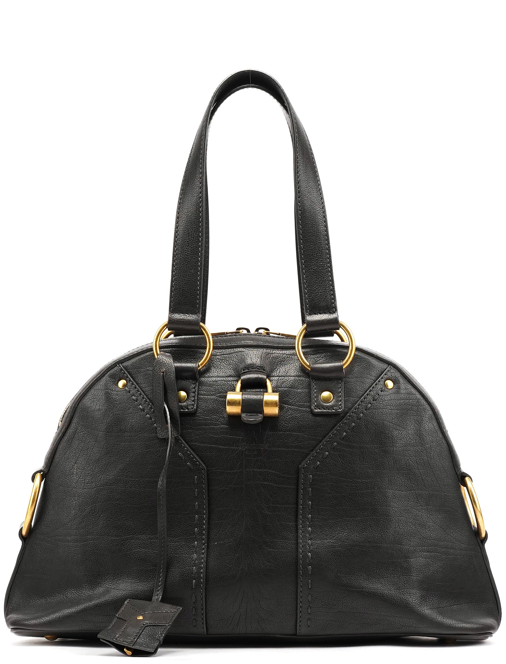 Black Leather Muse Tote Bag