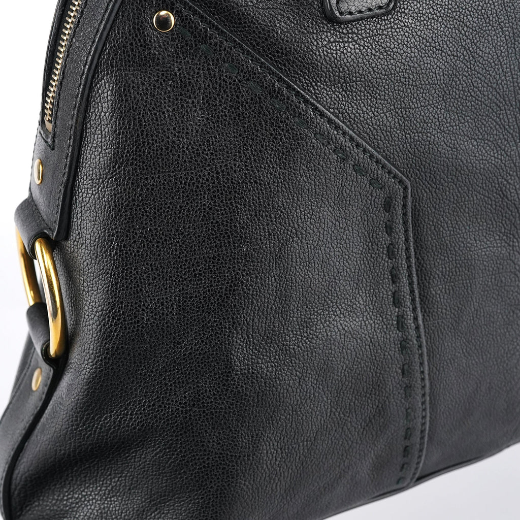 Black Leather Muse Tote Bag