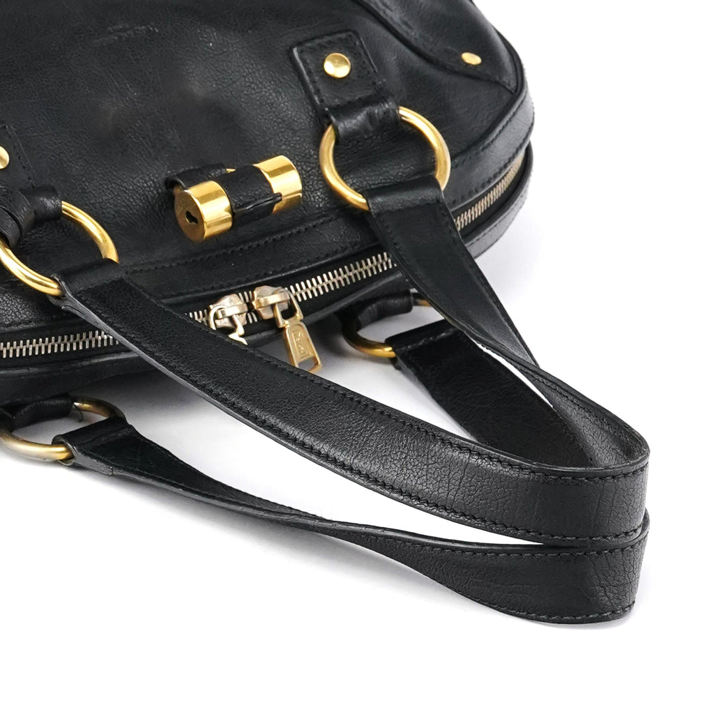 Black Leather Muse Tote Bag
