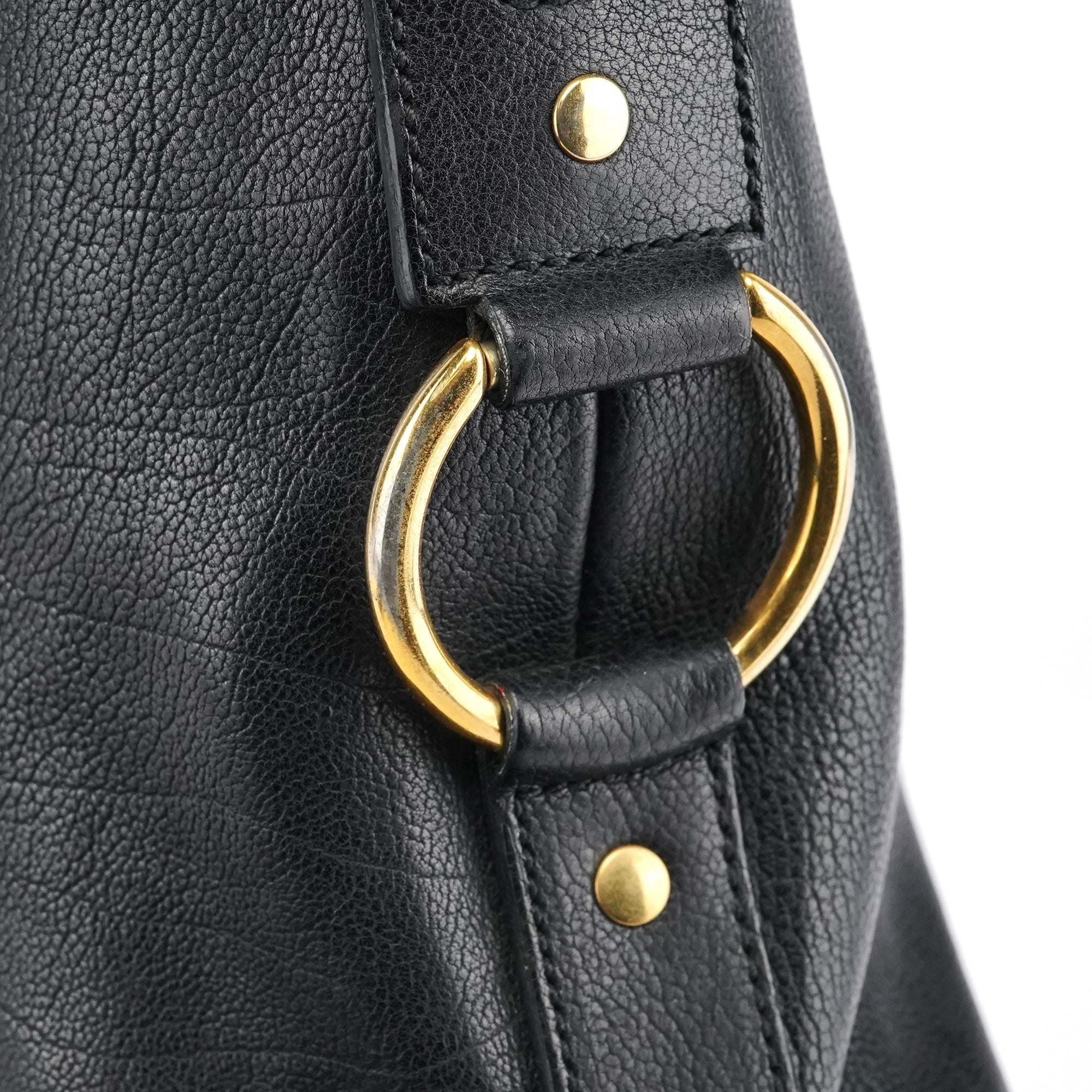 Black Leather Muse Tote Bag