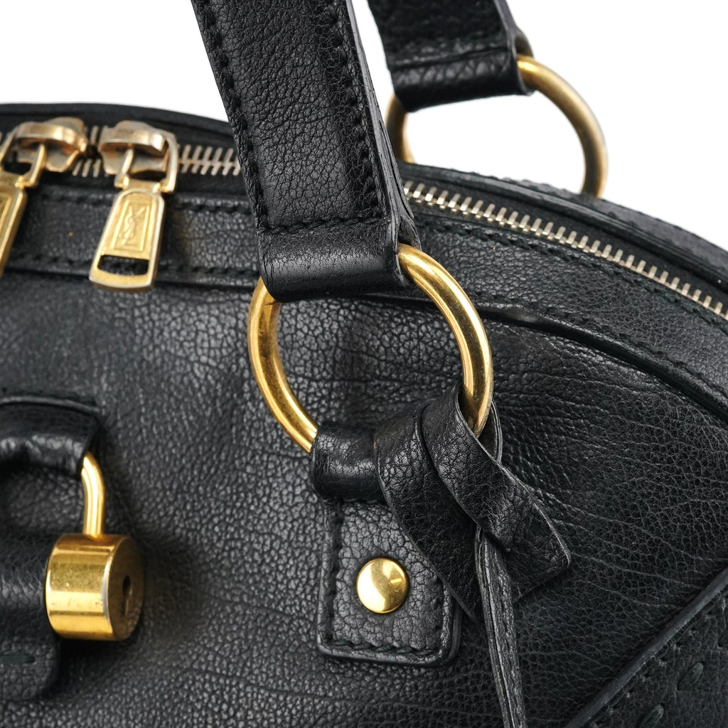 Black Leather Muse Tote Bag