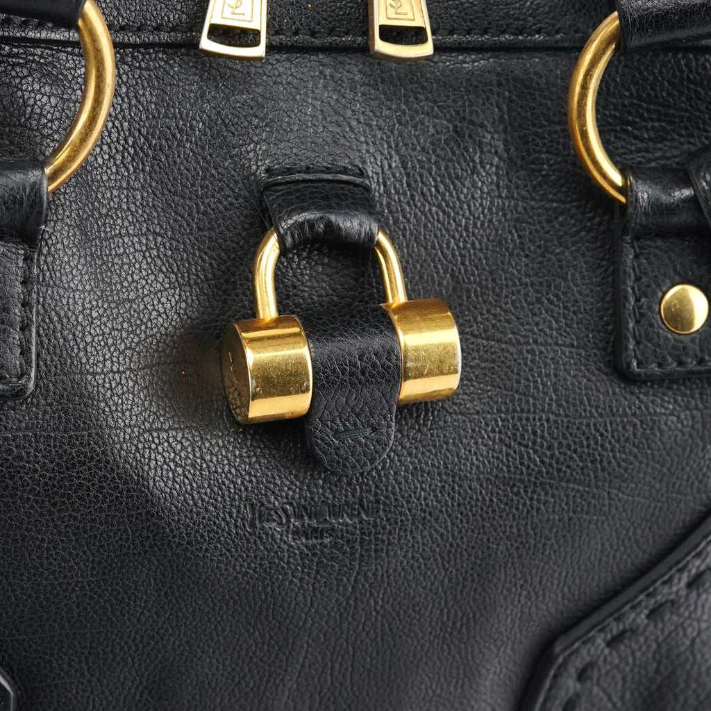 Black Leather Muse Tote Bag