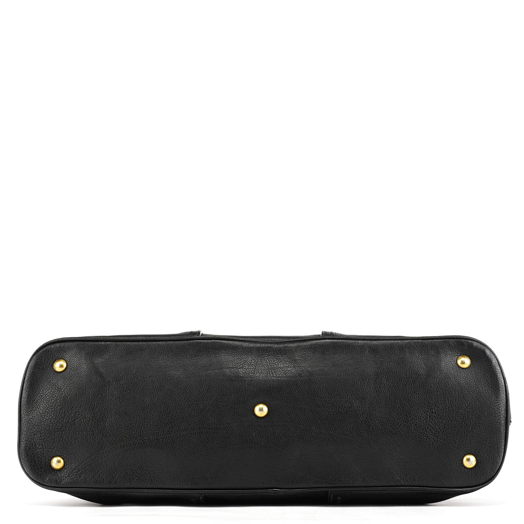 Black Leather Muse Tote Bag