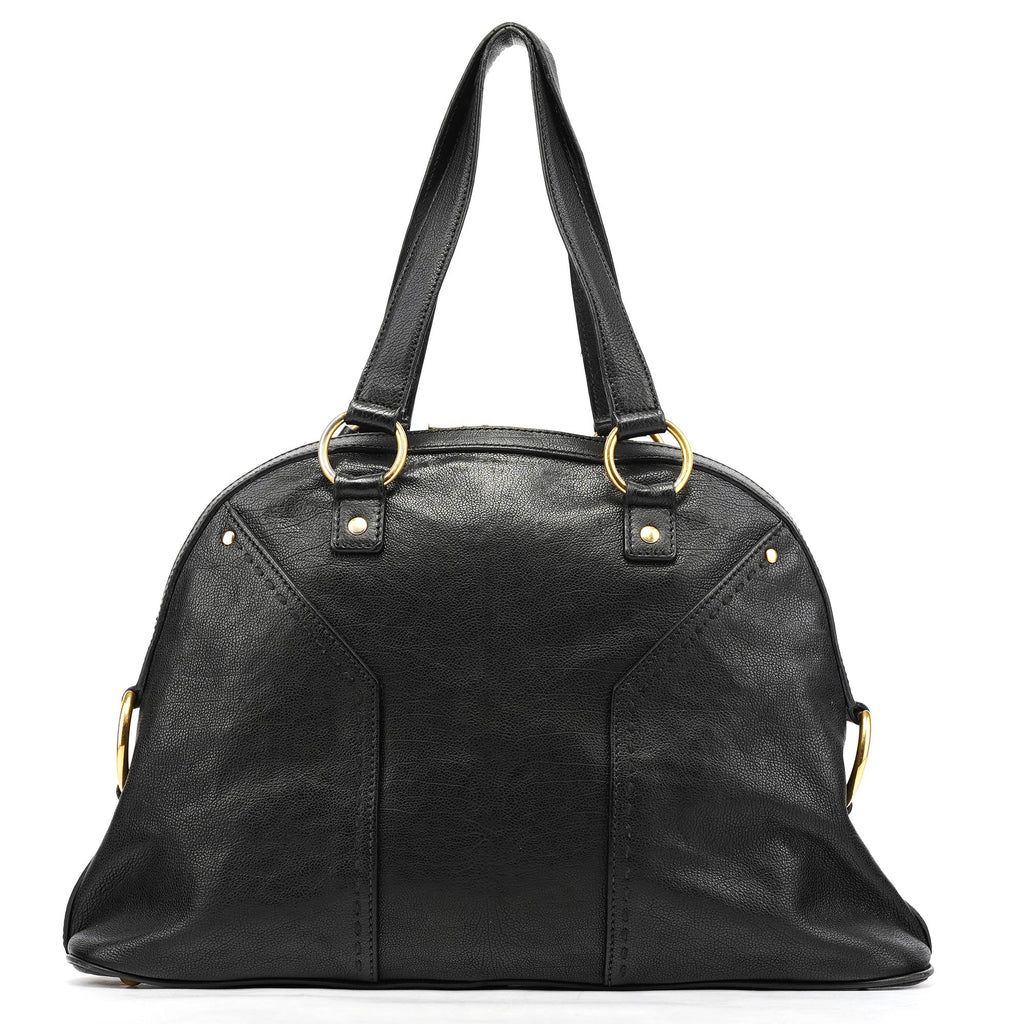 Black Leather Muse Tote Bag