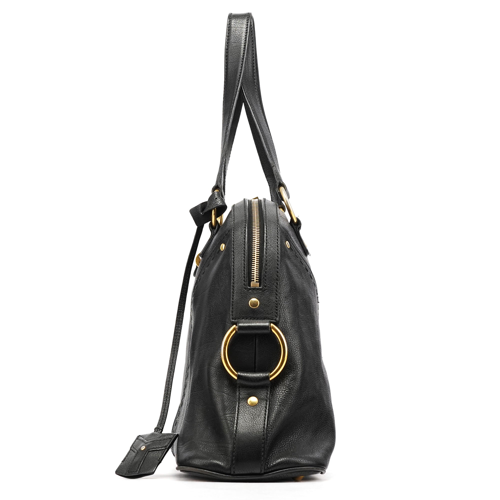 Black Leather Muse Tote Bag
