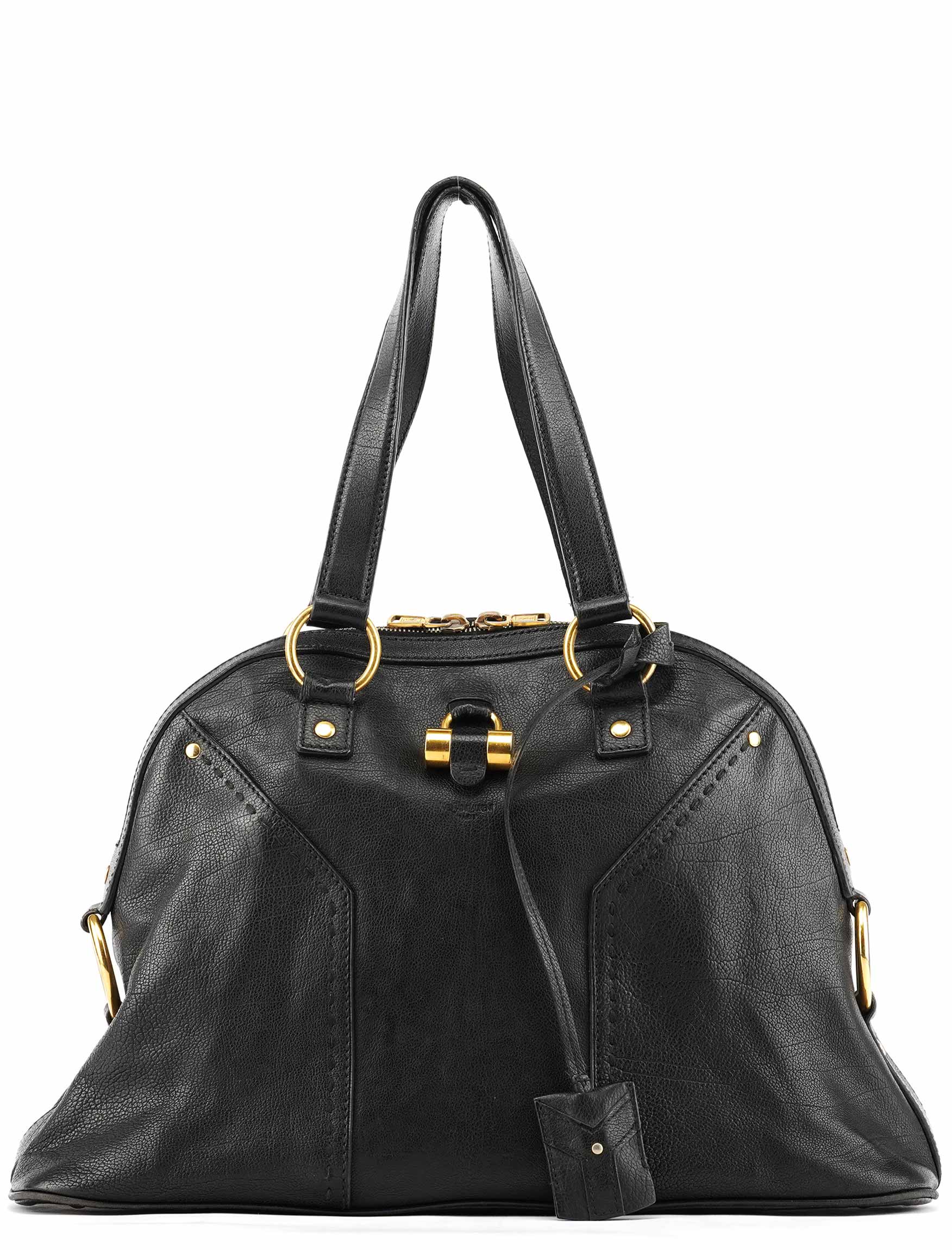 Black Leather Muse Tote Bag
