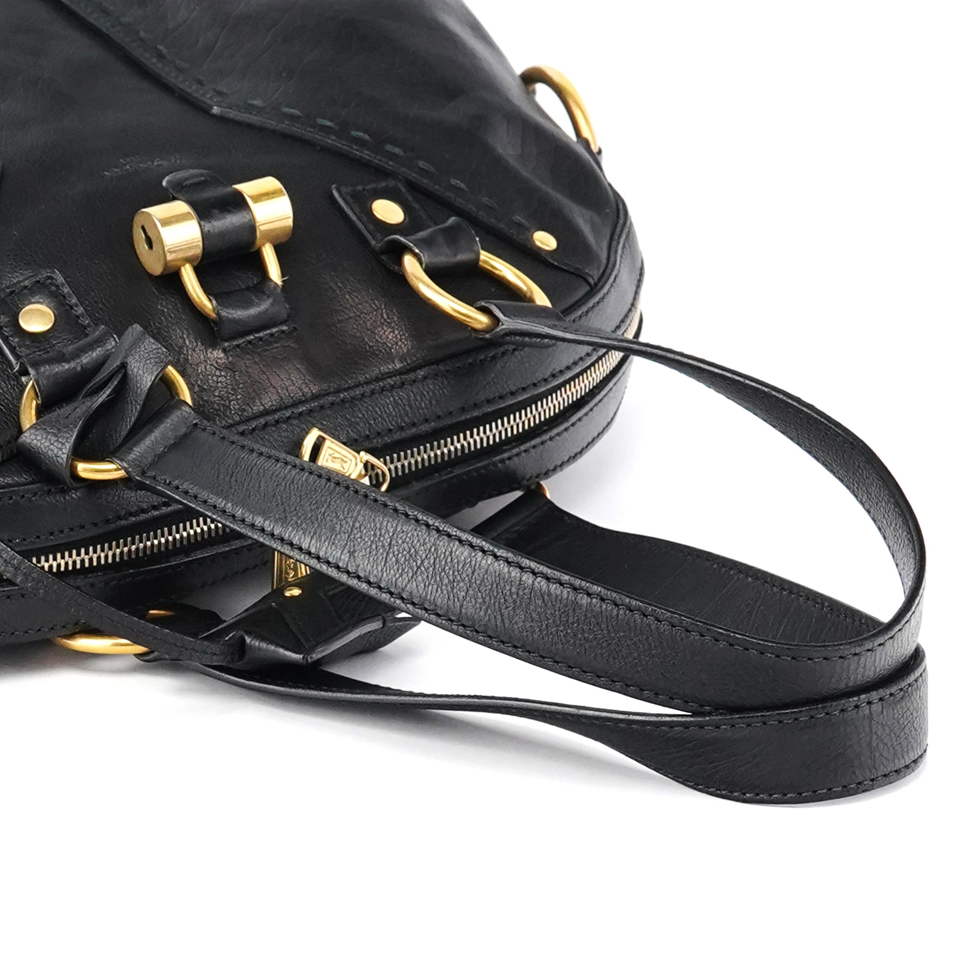 Black Leather Muse Tote Bag