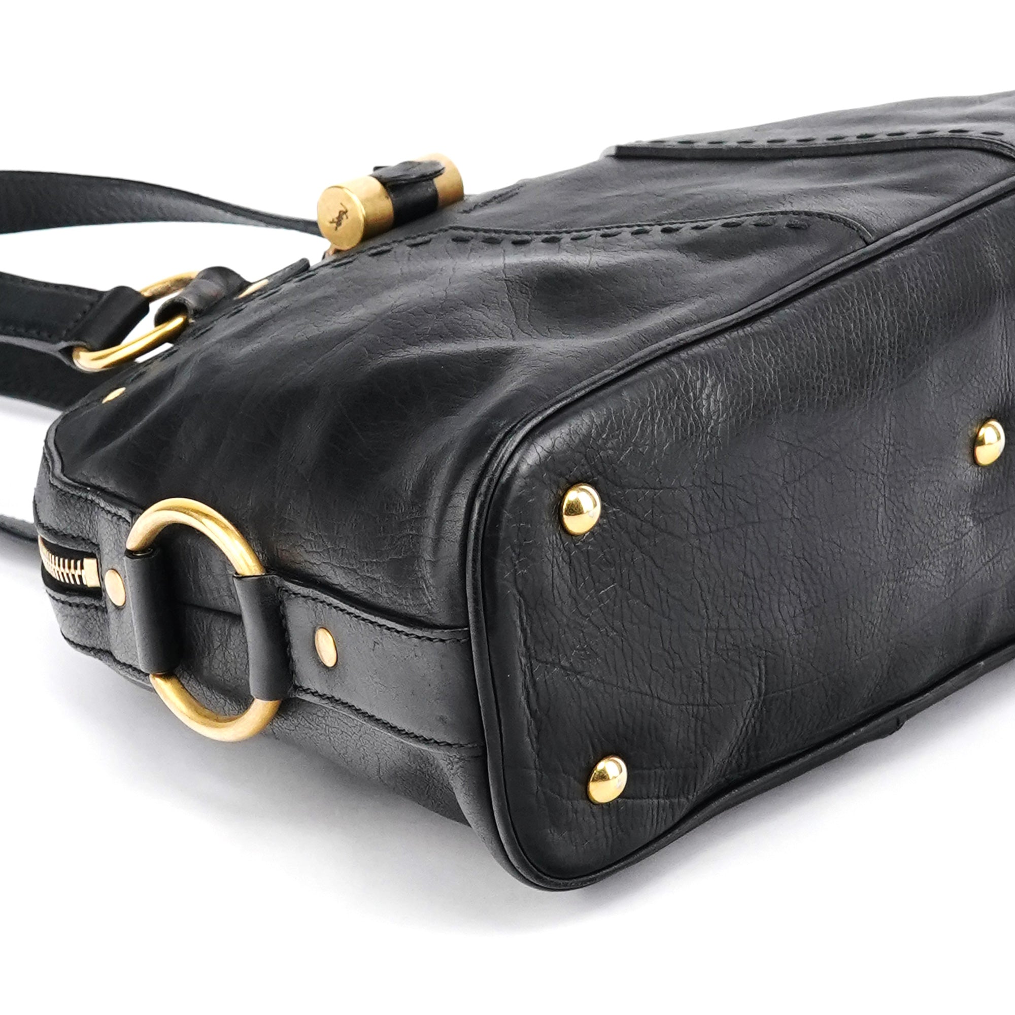 Black Leather Muse Tote Bag