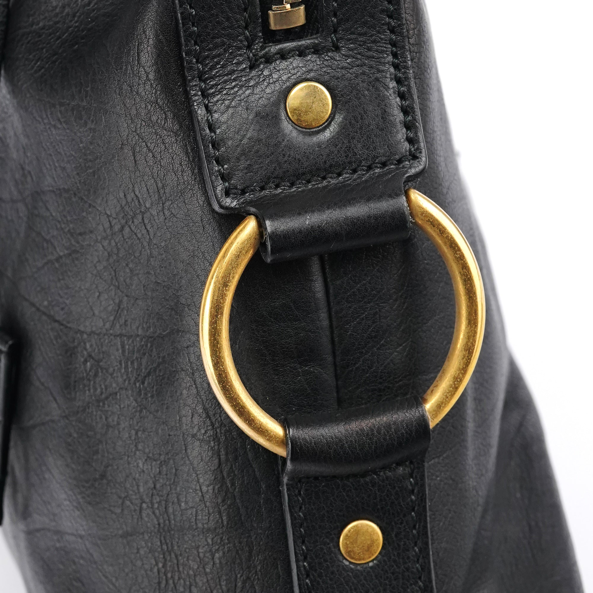 Black Leather Muse Tote Bag