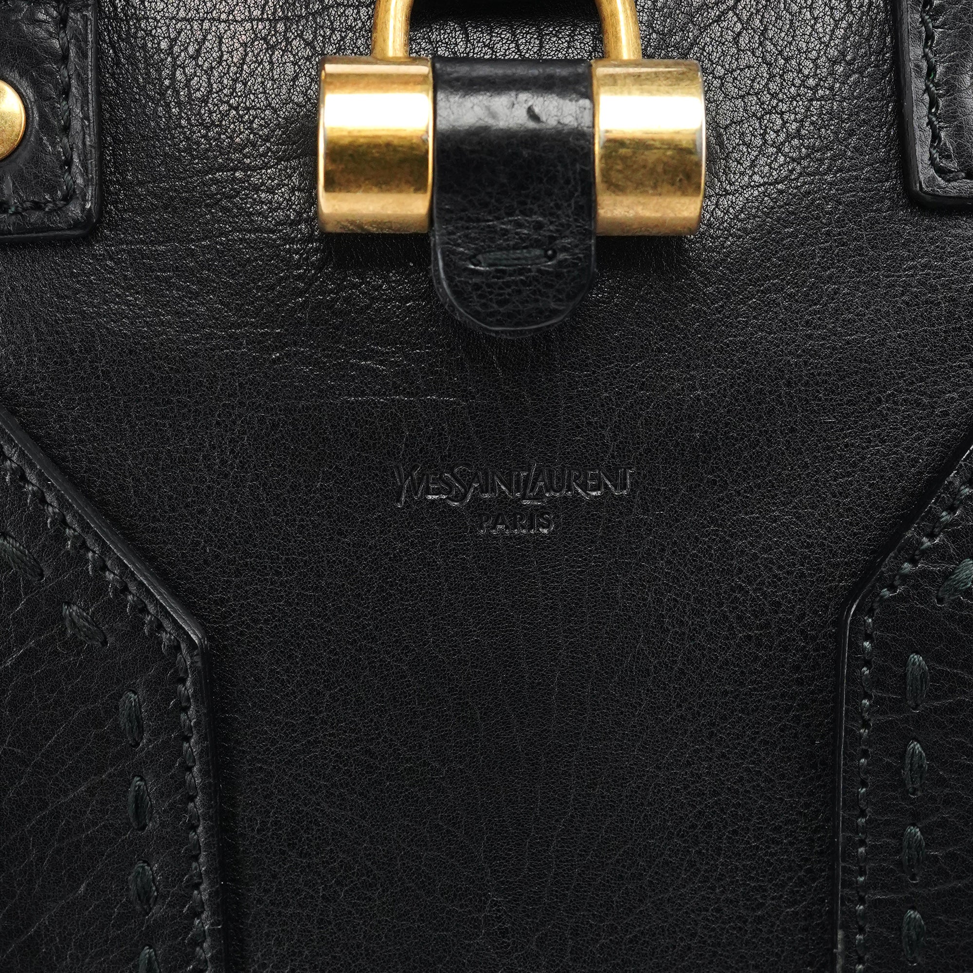 Black Leather Muse Tote Bag