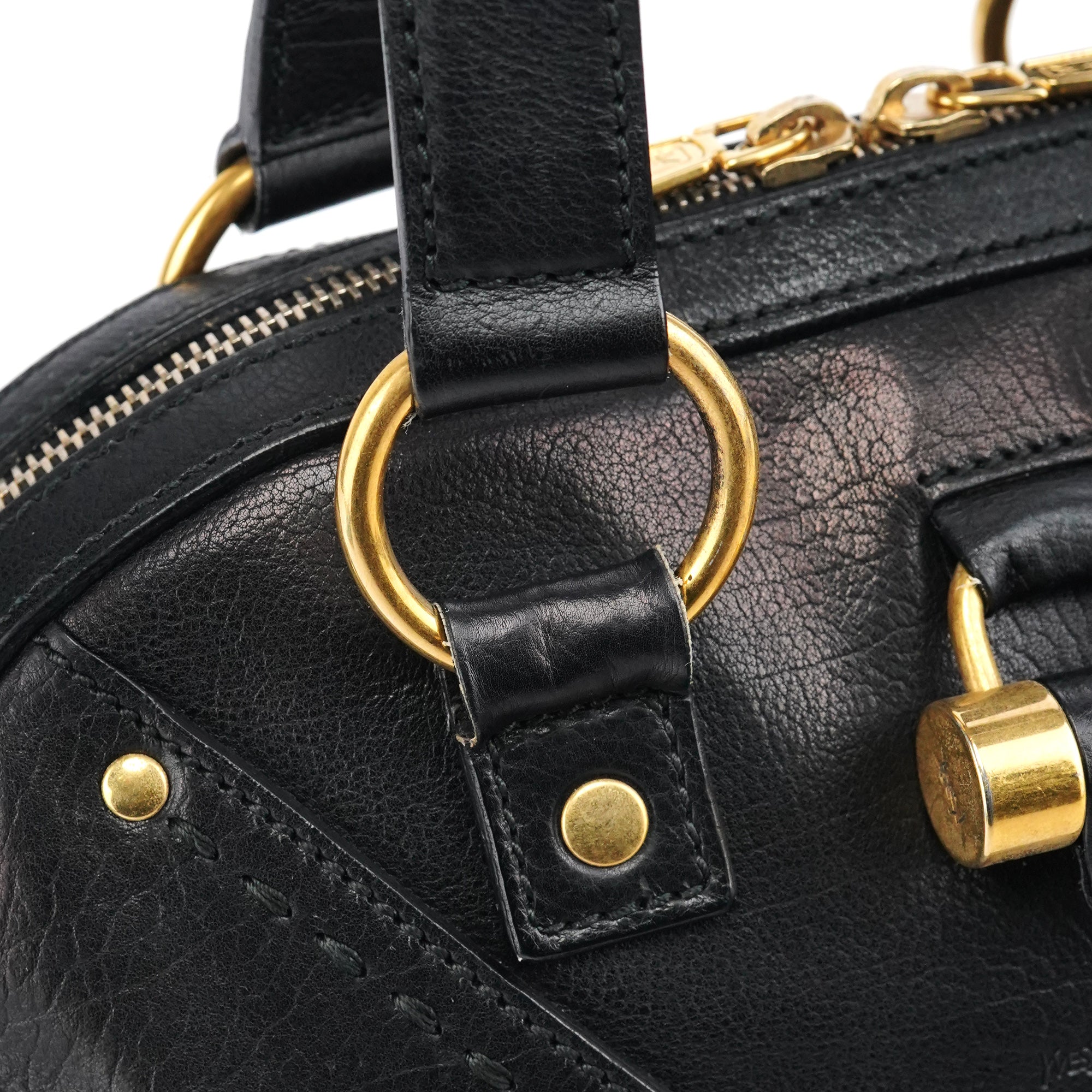 Black Leather Muse Tote Bag