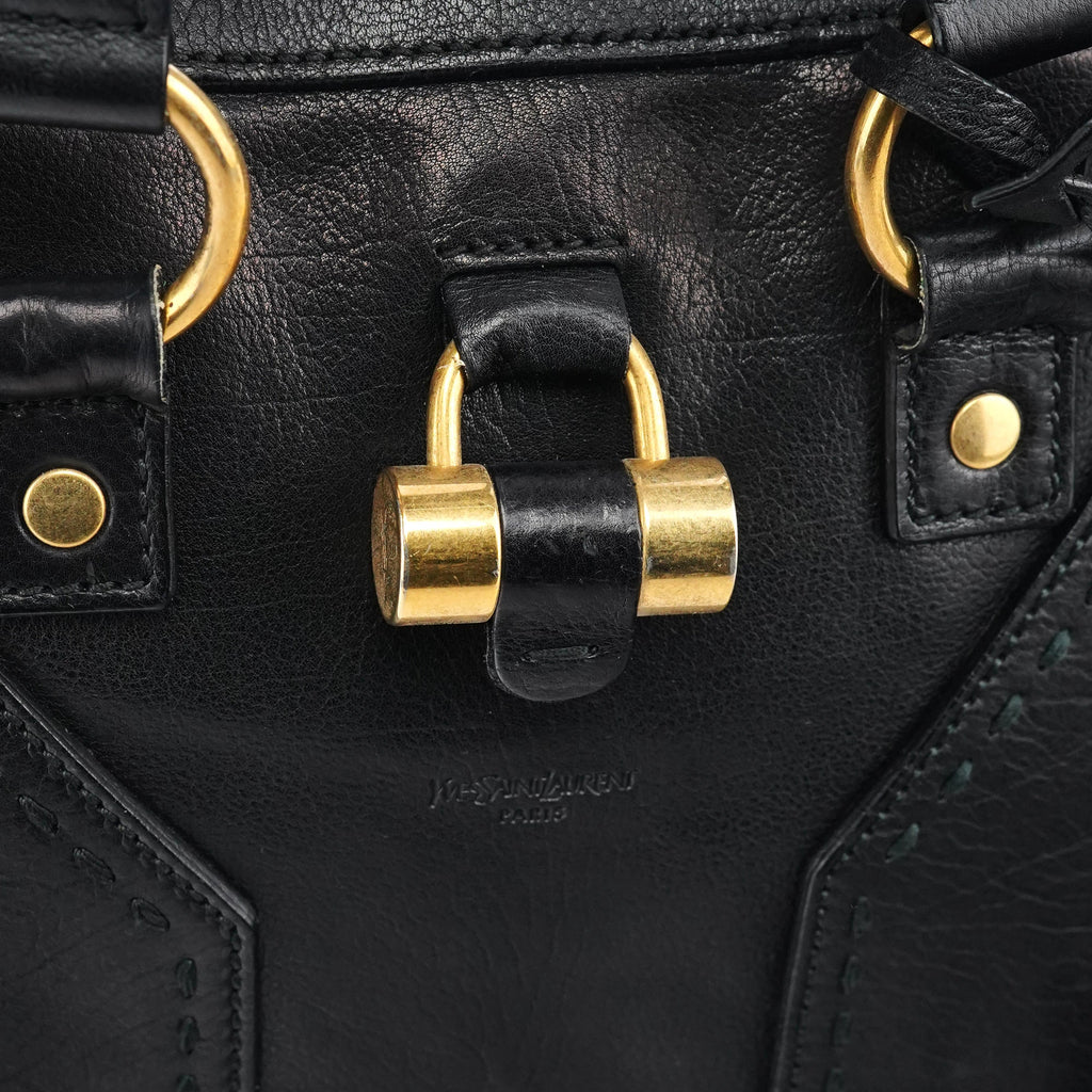 Black Leather Muse Tote Bag