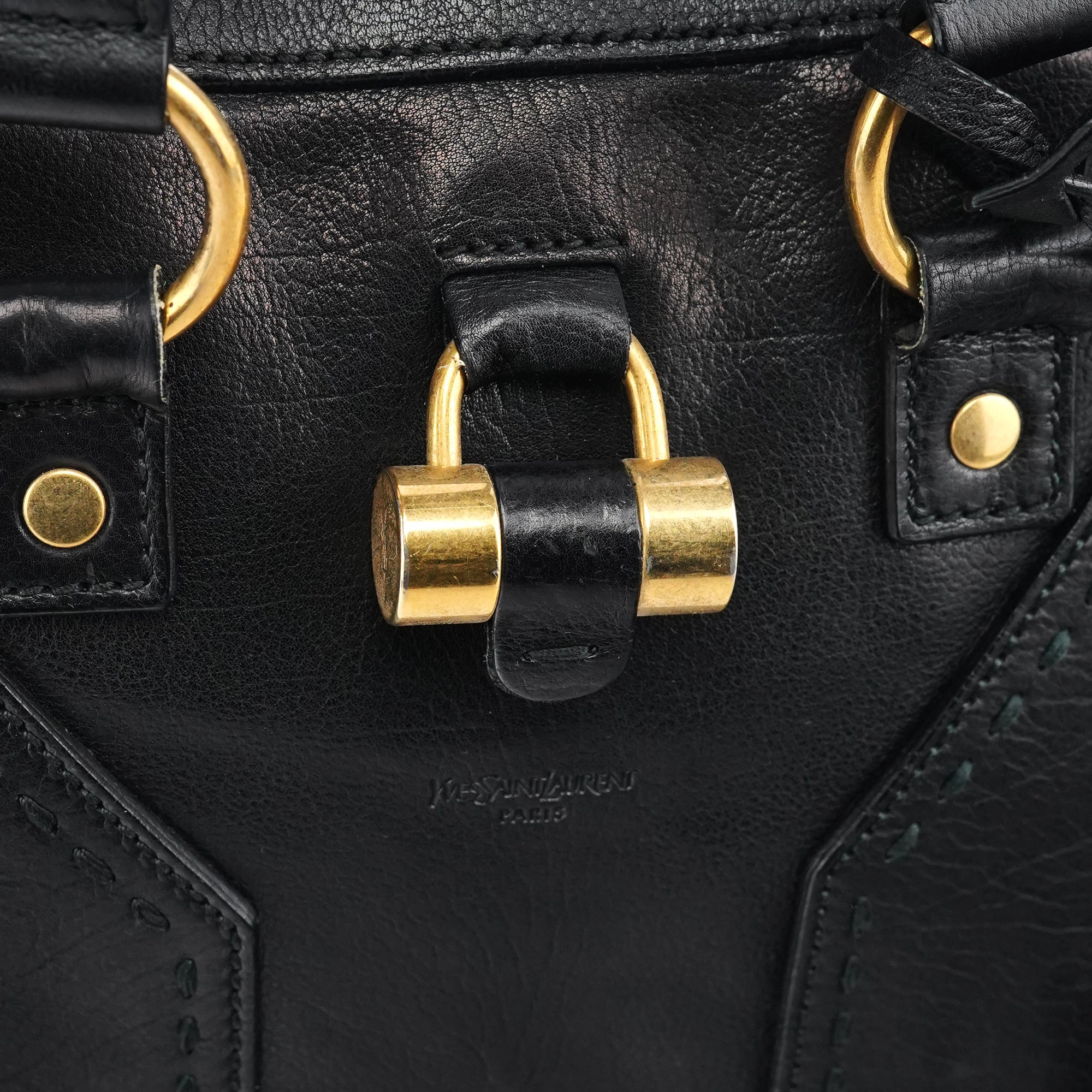 Black Leather Muse Tote Bag