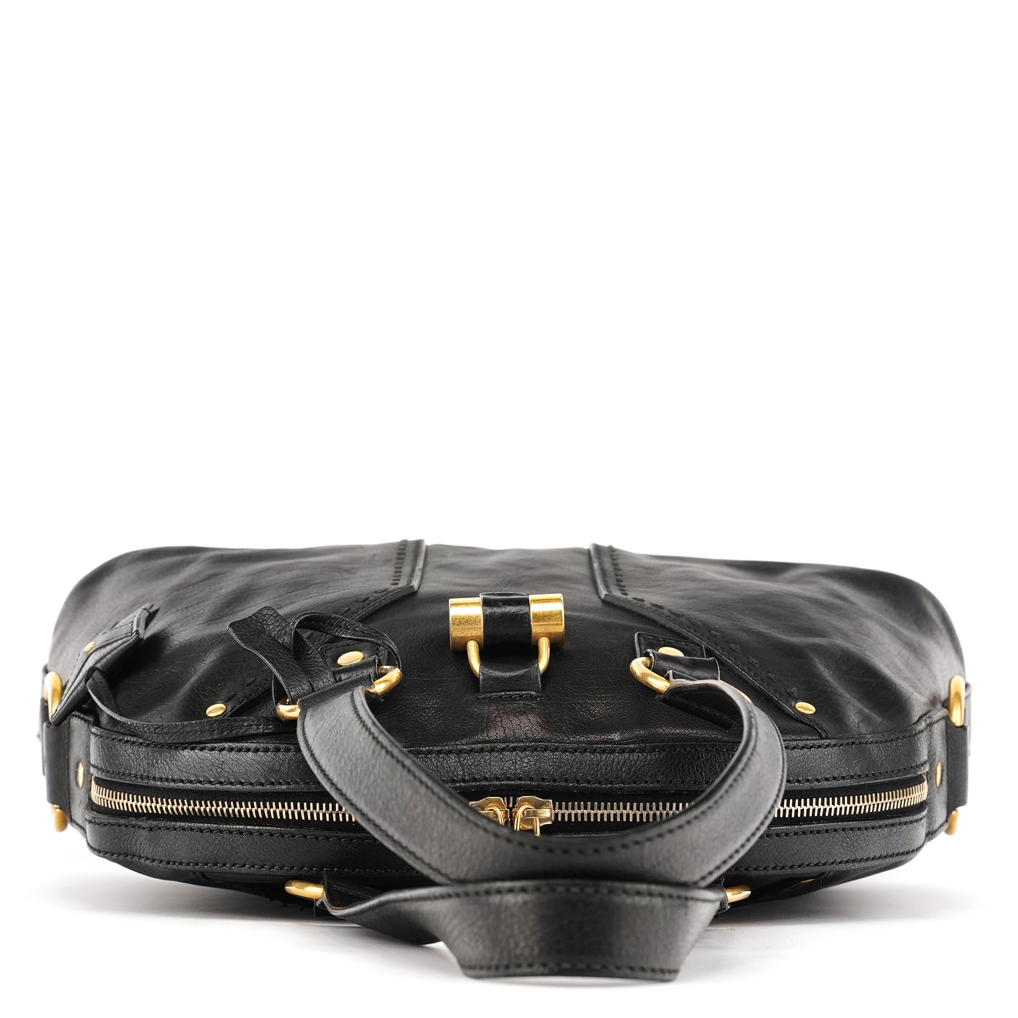 Black Leather Muse Tote Bag